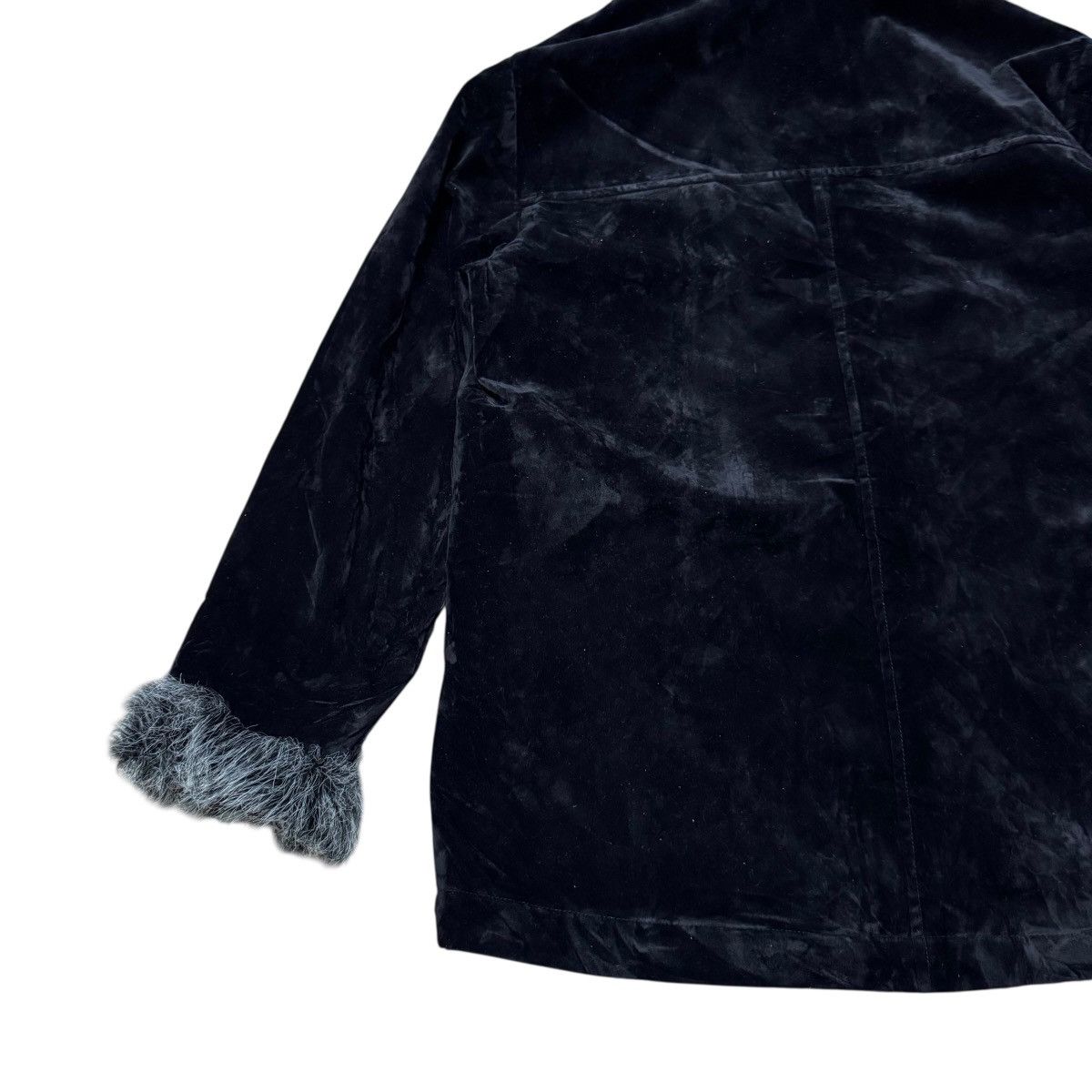 Japanese Brand Sugared Japan Black Velvet Faux Fur Hooded Jacket Size US M / EU 48-50 / 2 - 8 Thumbnail