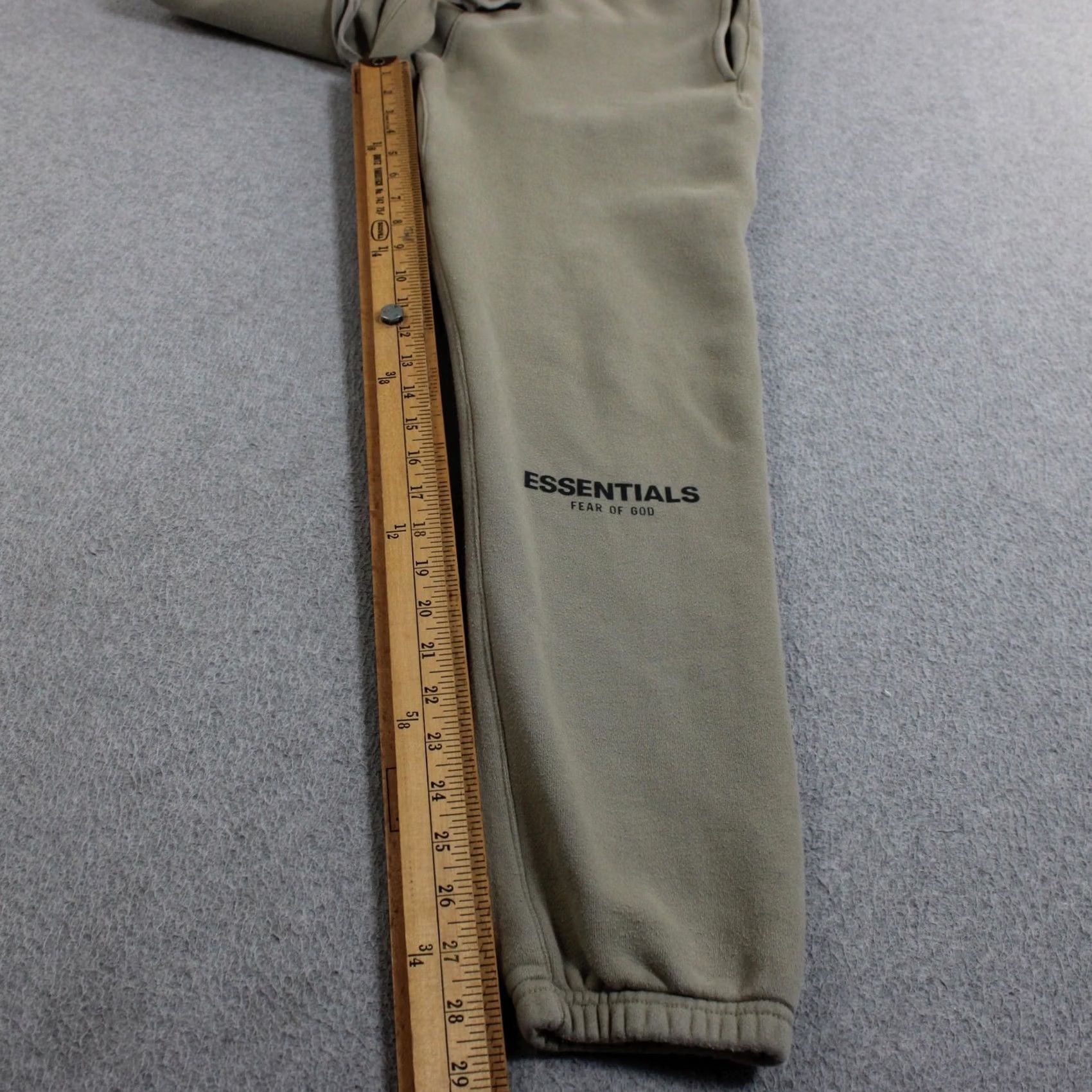 Vintage Fear of God Essentials Fleece Sweatpants - Mens Small Beige Size US 29 - 6 Thumbnail