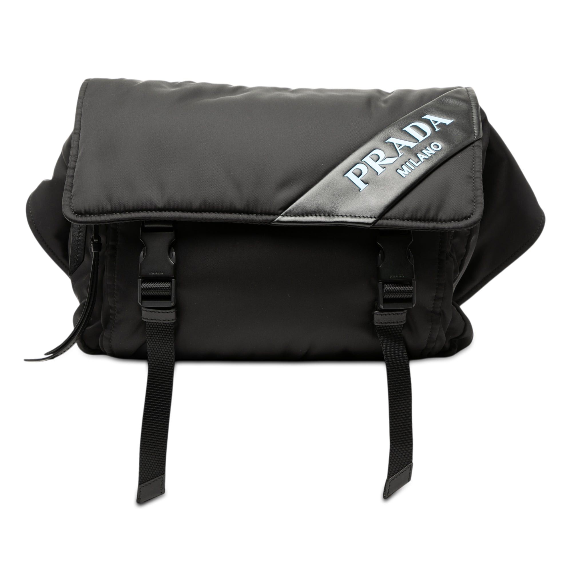 Prada Soft Calf Trimmed Tessuto Double Buckle Belt Bag Size ONE SIZE - 1 Thumbnail