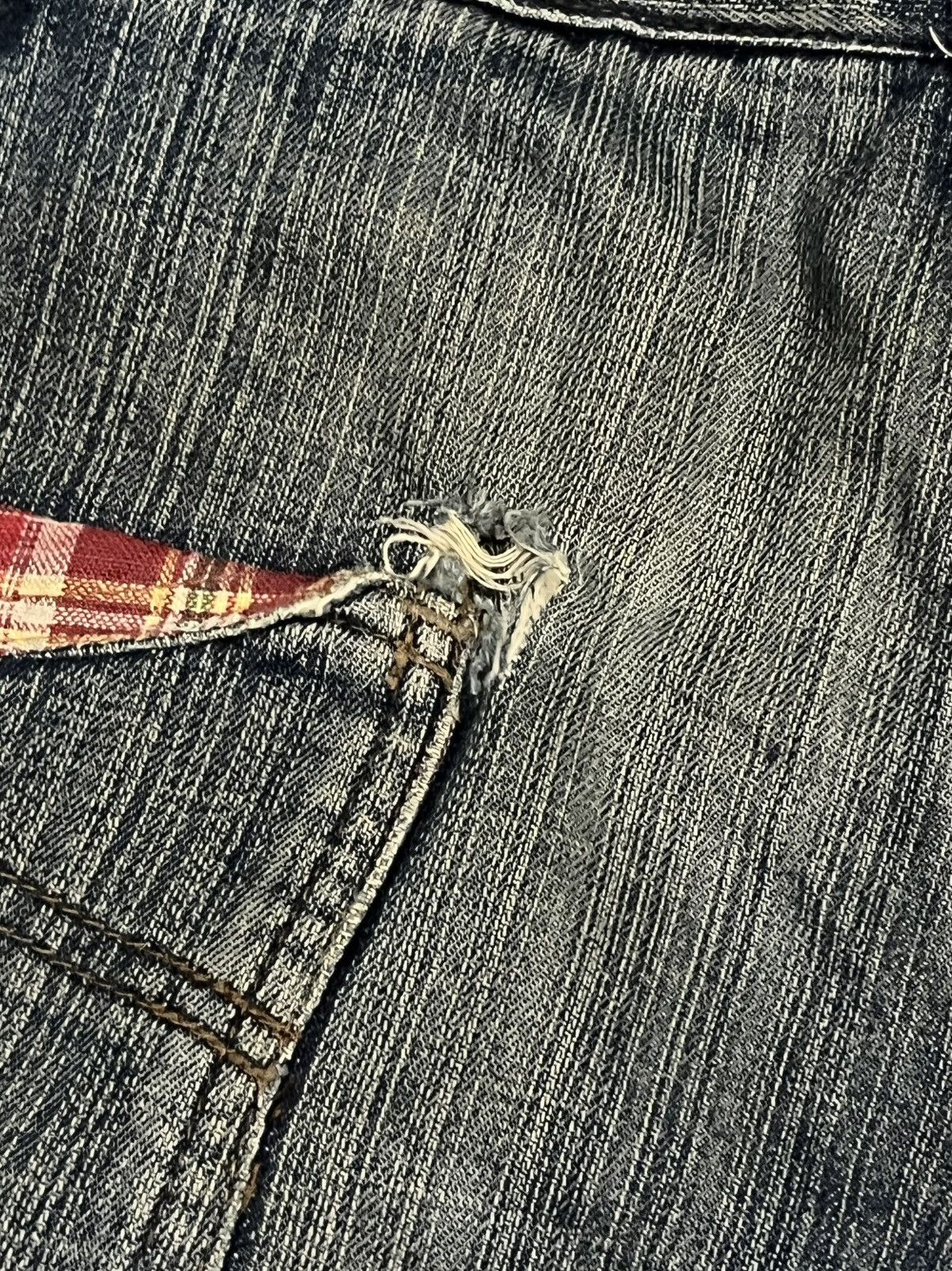 Japanese Brand Vintage Japanese Brand Double Waist Plaid Pocket Jeans Size US 31 - 7 Thumbnail