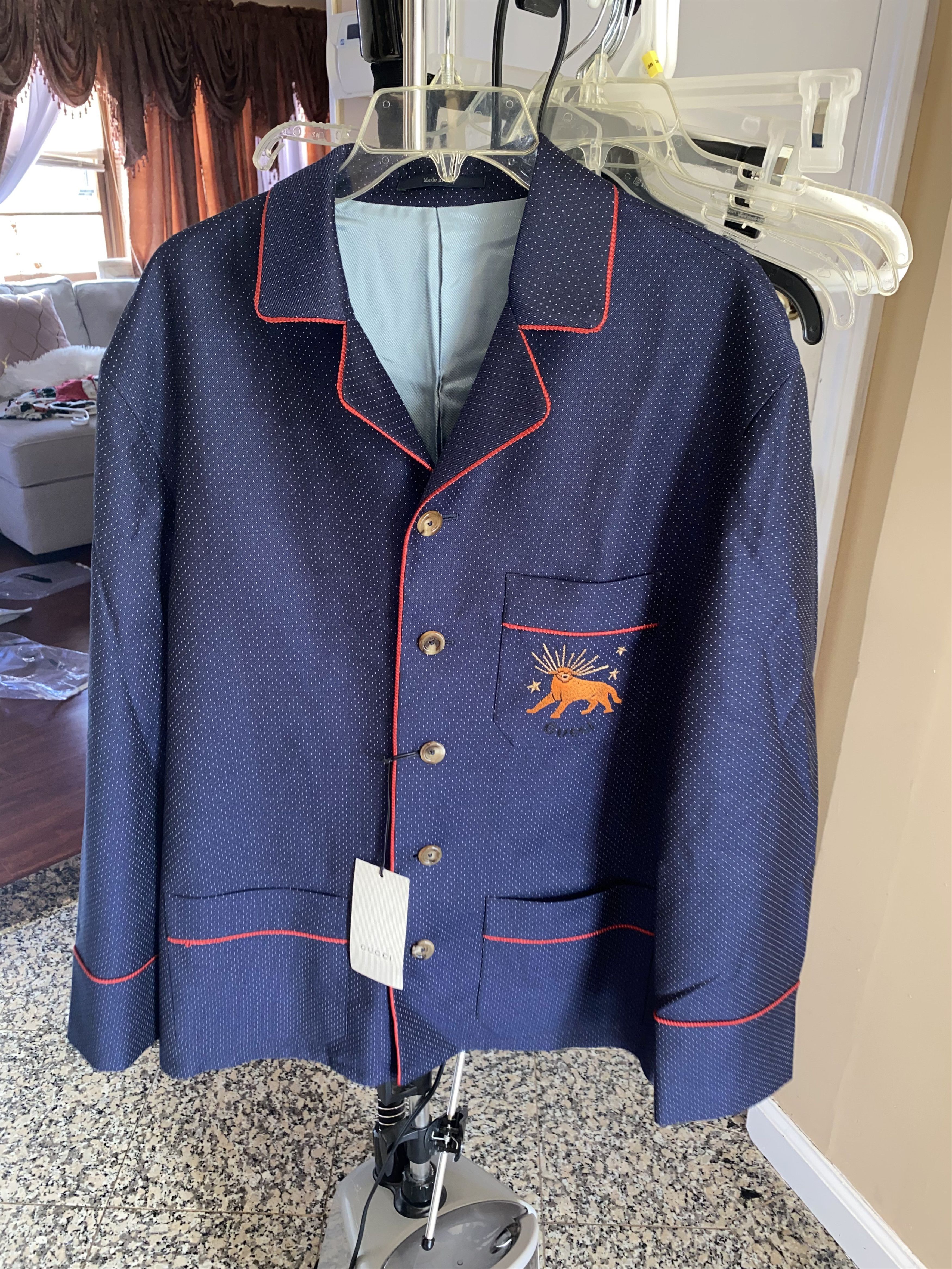 Gucci Dotted Feline Embroidery Blazer Men’s Size M/L (48 IT)