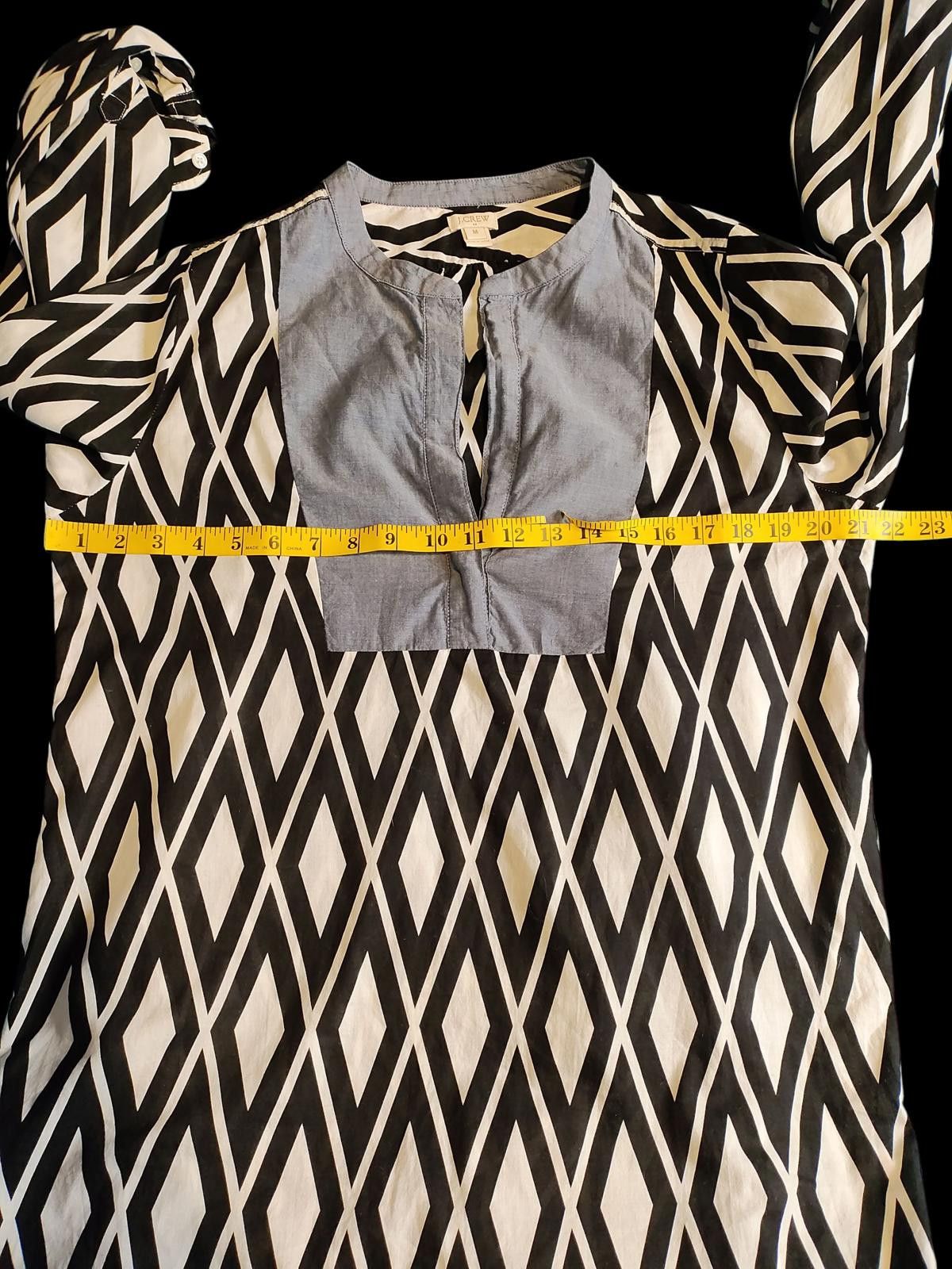 J.Crew J.Crew Women's Geometric Pattern Long Sleeve Blouse Size M / US 6-8 / IT 42-44 - 8 Thumbnail