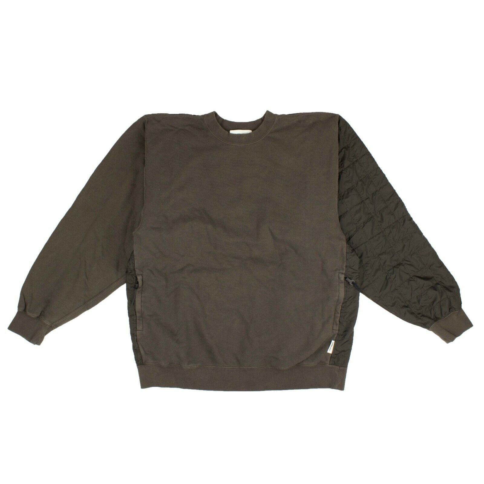 image of Ambush Design Brown Mix Quilted Crewneck Sweatshirt Size 2, Men's