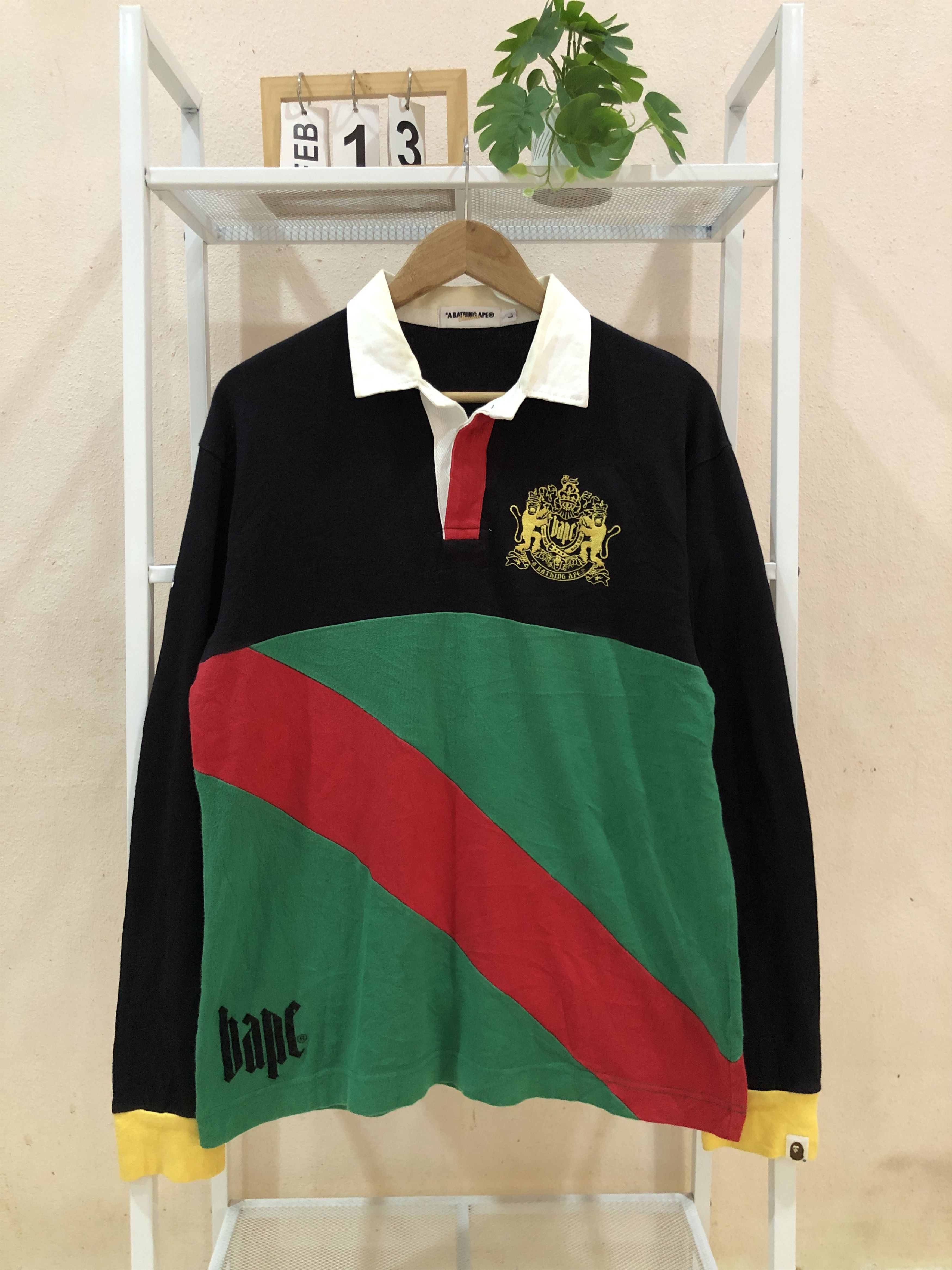 Bape RARE OG 2008 A Bathing Ape Polo Rugby Shirts Size US L / EU 52-54 / 3 - 1 Thumbnail