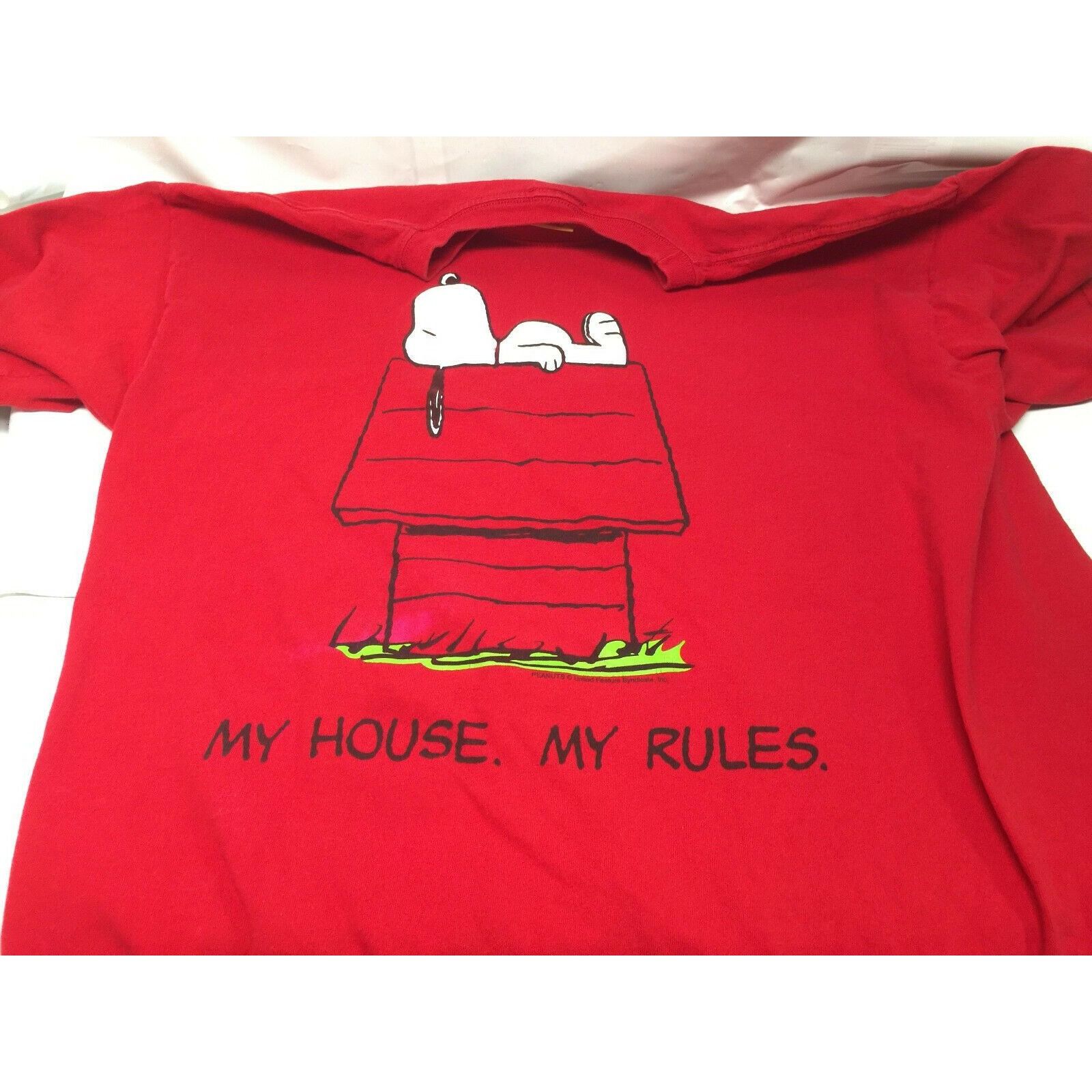 Peanuts PEANUTS By SCHULTZ Mens SNOOPY MY HOUSE MY RULES T-Shirt Sz Size US XL / EU 56 / 4 - 1 Thumbnail