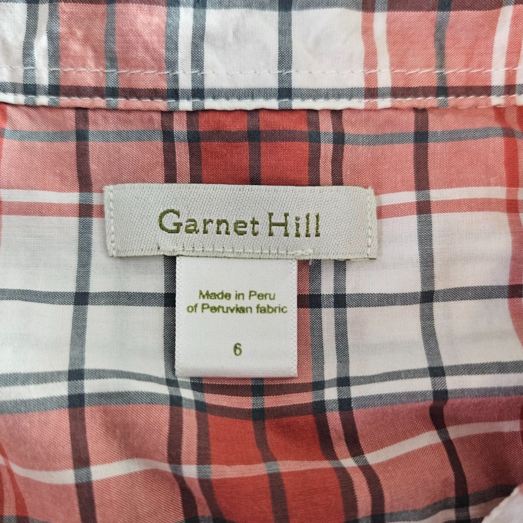 Vintage Garnet Hill Womens Essential Cotton Shirt Sz 6 Red White Plaid Long Sleeve Shirt Womens Size 6 Red Plaid Cotton Button-Up Shirt Size M / US 6-8 / IT 42-44 - 5 Thumbnail