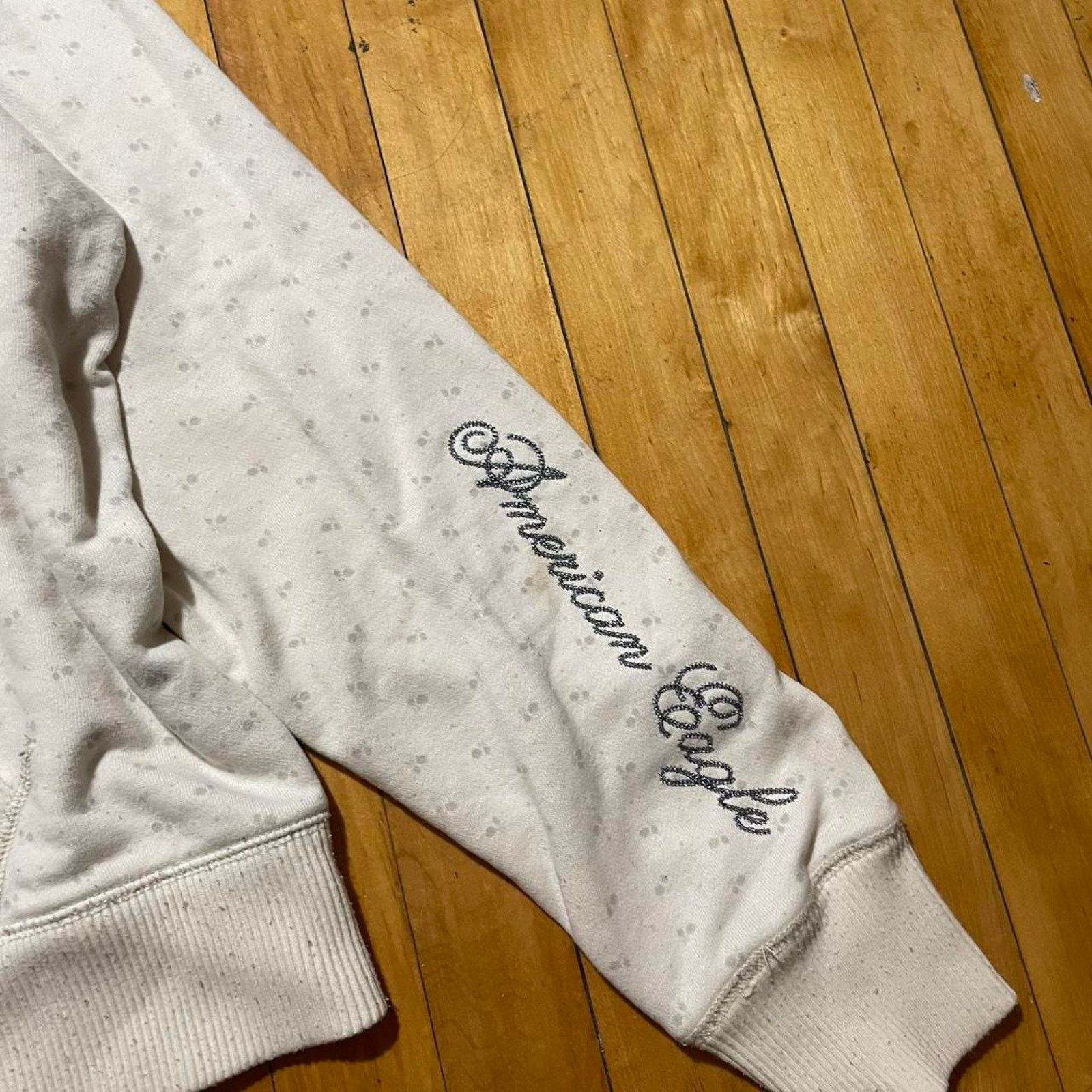 American Eagle Outfitters American Eagle Hoodie Womens XL Cream Zip Up Casual Size XL / US 12-14 / IT 48-50 - 2 Thumbnail