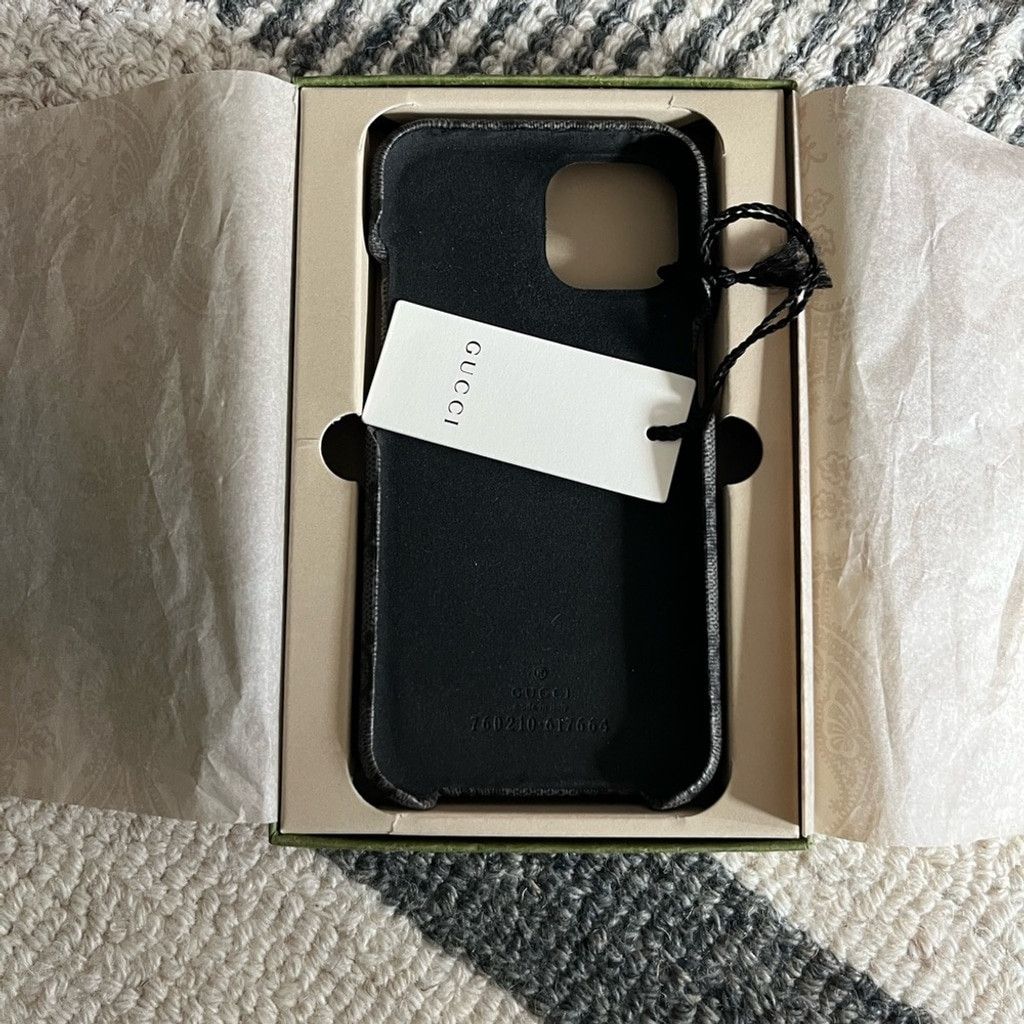 Gucci 🖤NEW🩶 Gucci iPhone 15 GG Ophidia Case - Grey/Black Size ONE SIZE - 2 Thumbnail