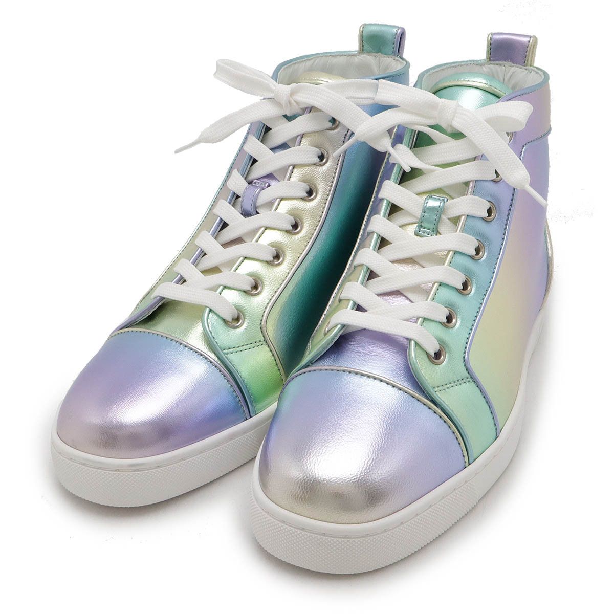 Christian Louboutin Christian Louboutin High Cut Sneakers Leather Sneakers Leather Shoes in Blue