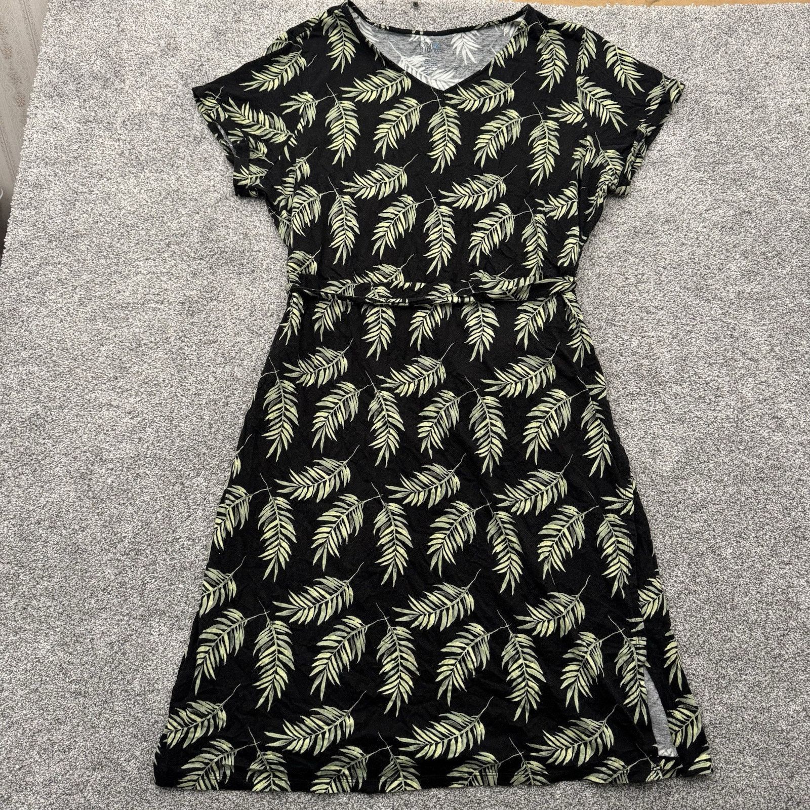 Croft & Barrow Croft & Barrow Dress 2X Plus Boho Tropical Leaf Print Casual Size XXL / US 16-18 / IT 52-54 - 1 Thumbnail