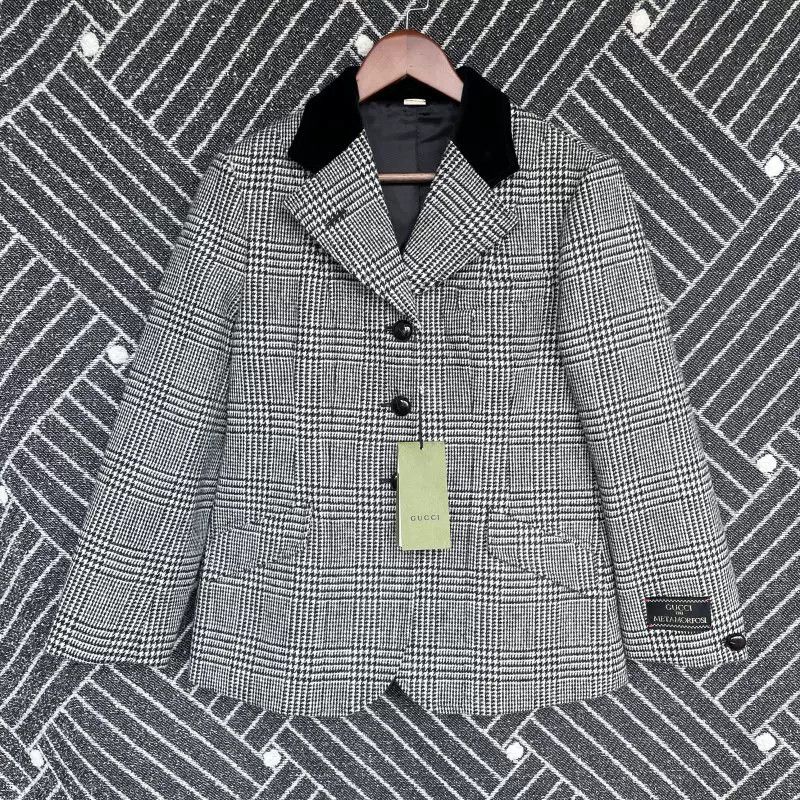 Gucci gucci fw22 checked print collar jacket Size L / US 10 / IT 46 - 1 Thumbnail