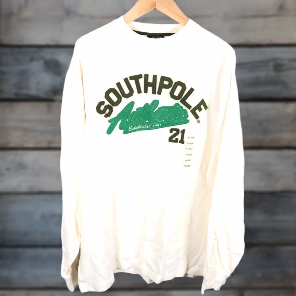 Southpole VINTAGE Southpole Sweatshirt Mens XL White Green Embroidered 90s Retro Crew Neck Pullover Unworn Size US XL / EU 56 / 4 - 1 Thumbnail