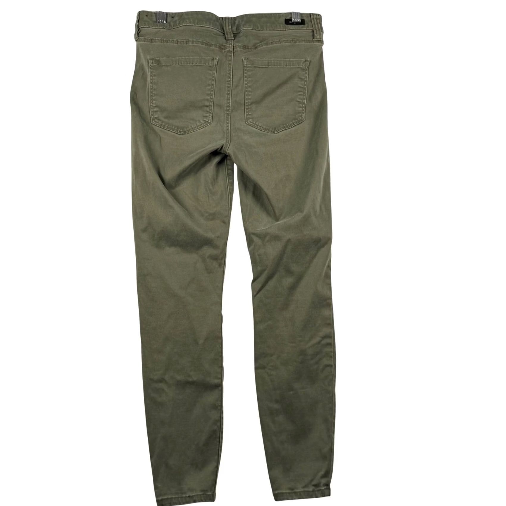 Vintage Liverpool Womens Ankle Skinny Pants Green Dusty Olive Mid Rise Stretch Pockets Zip Button Casual Workwear 28 Mens Womens Size 28" / US 6 / IT 42 - 2 Thumbnail
