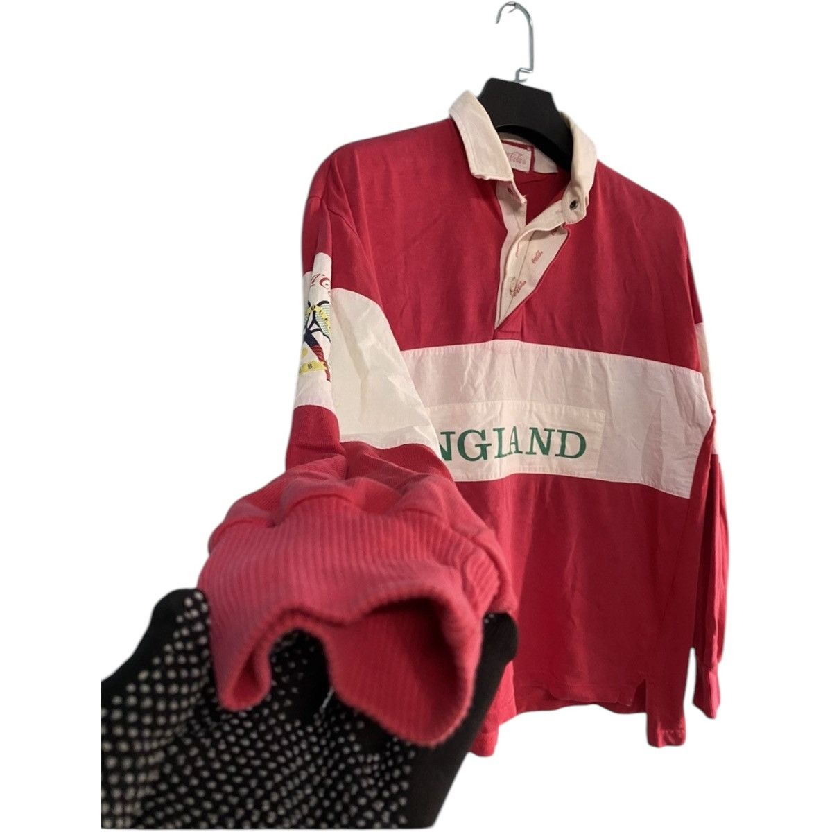 Rugby Ralph Lauren 💥VINTAGE RUGBY POLO COCA COLA ENGLAND RACQUET CLUB JERSEY Size US L / EU 52-54 / 3 - 3 Thumbnail