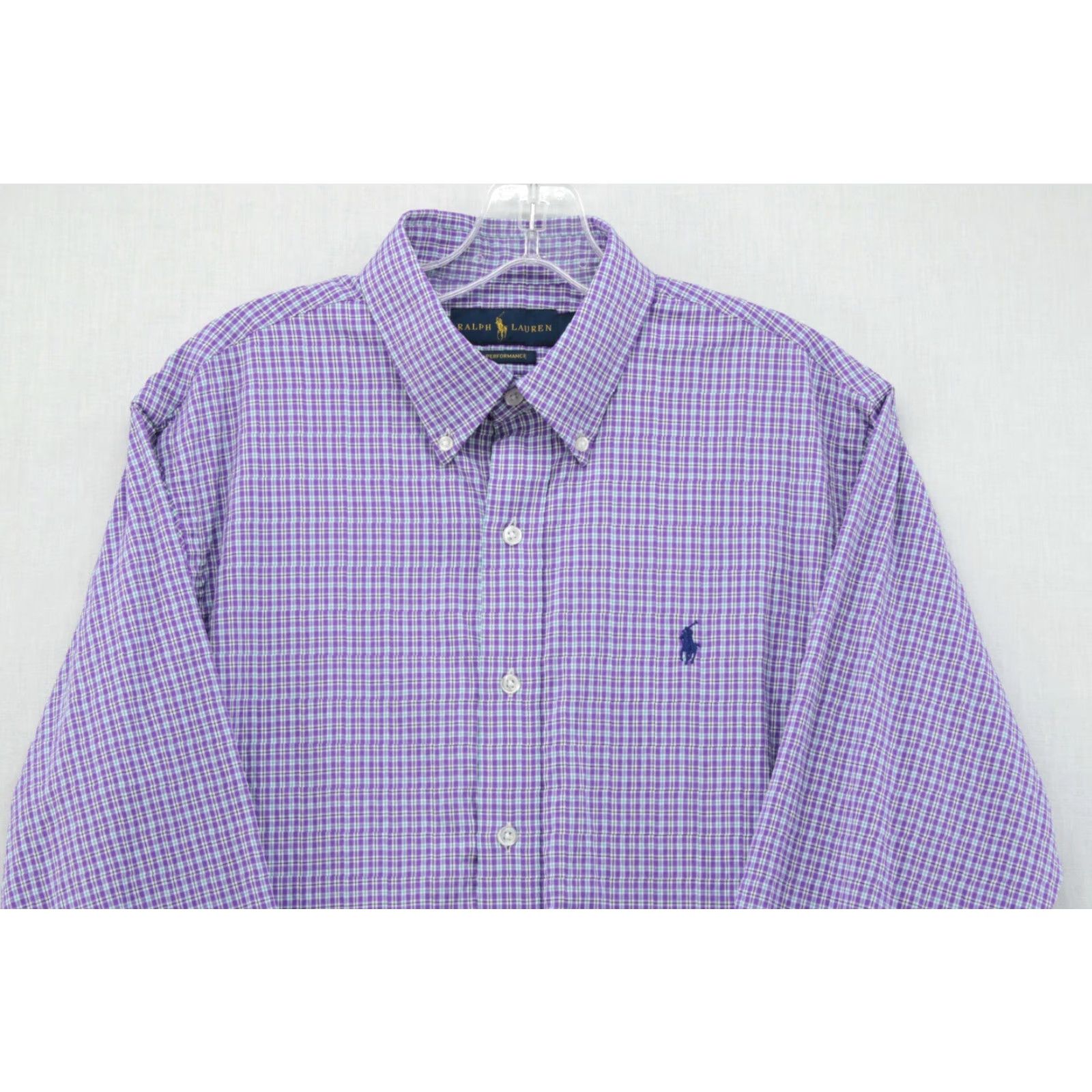 Polo Ralph Lauren Polo Ralph Lauren Performance Shirt Button-Down Purple Check Mens Medium Size US M / EU 48-50 / 2 - 2 Thumbnail