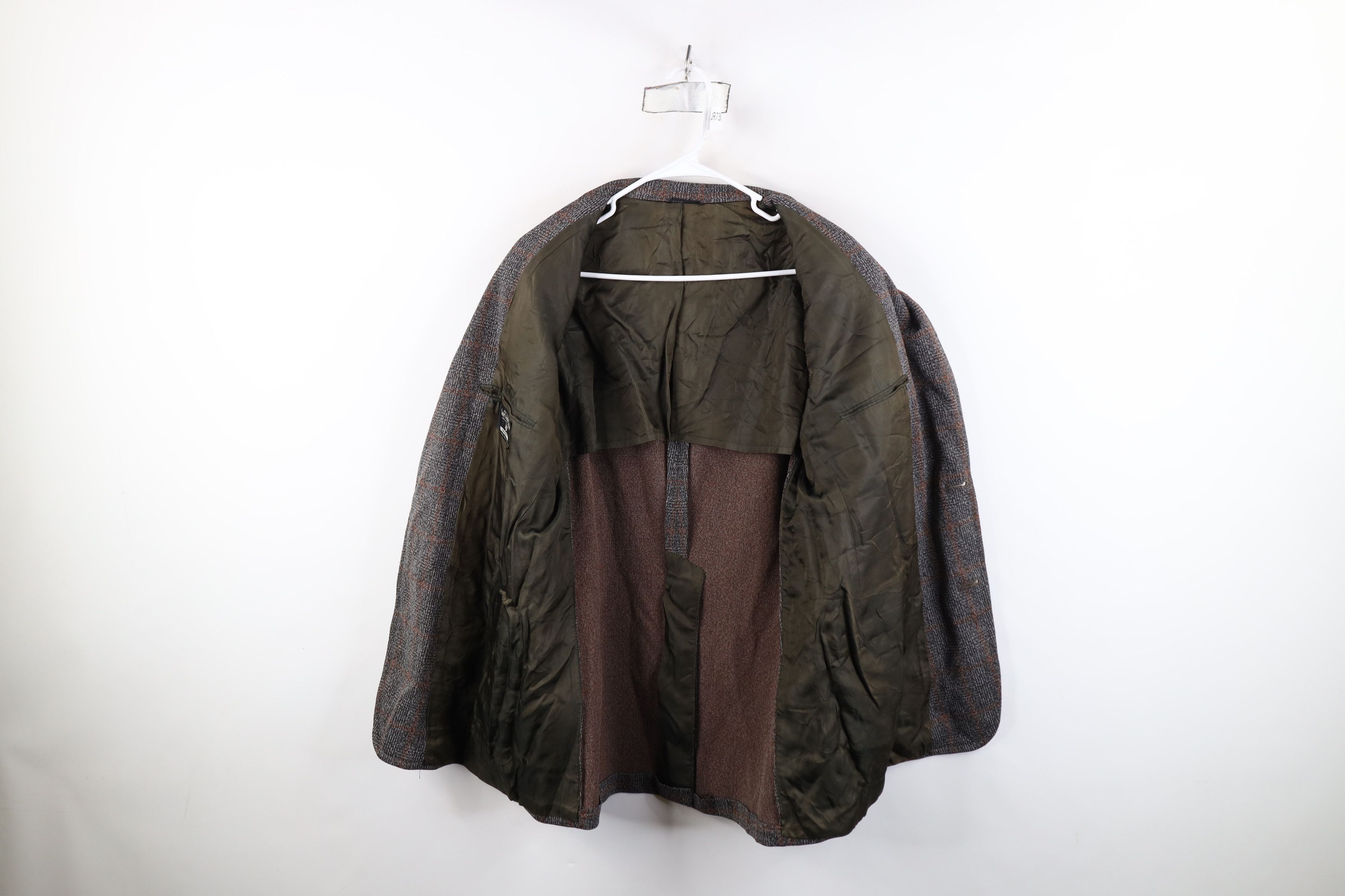 Vintage Vintage 70s Streetwear Plaid Knit Suit Coat Blazer Jacket Size US XL / EU 56 / 4 - 9 Thumbnail