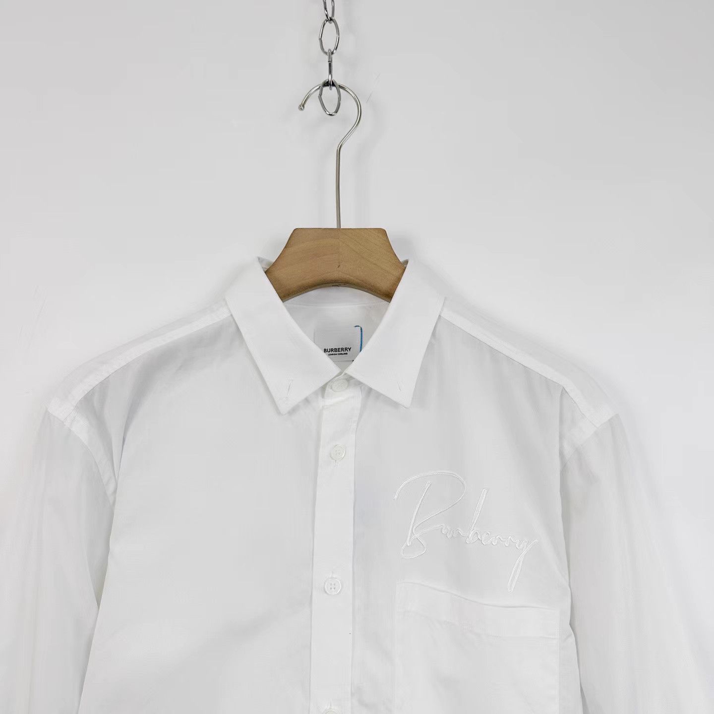 Burberry Burberry Chest Pocket Embroidered Logo Long Sleeve Shirt K12 Size US L / EU 52-54 / 3 - 4 Thumbnail