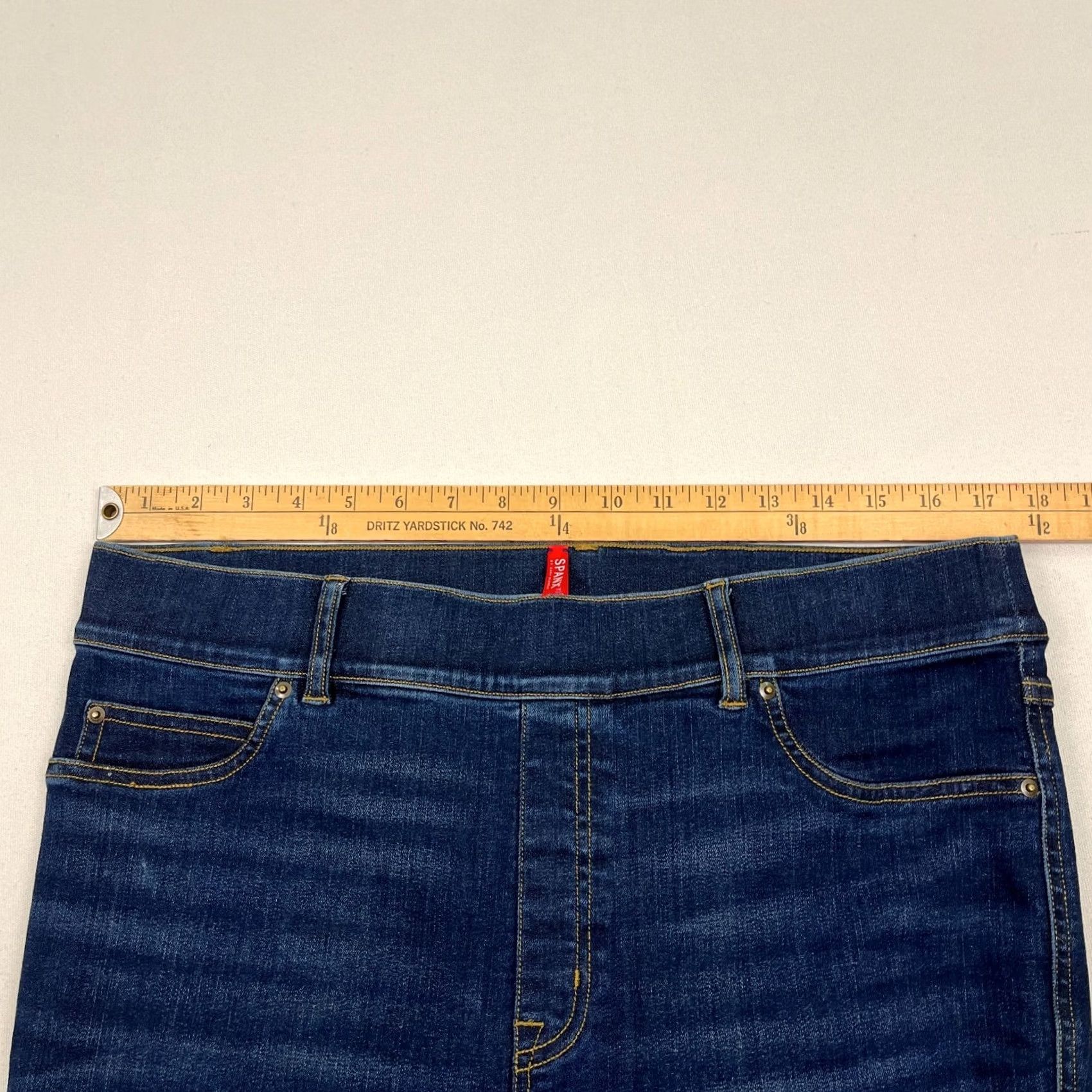 Spanx VINTAGE Spanx Flare Jeans Womens XL W34 I31 Midnight Blue Denim Stretch High Rise Casual Size 40" / US 18 - 3 Thumbnail