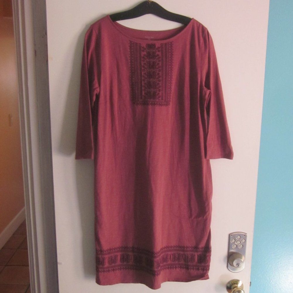 Eileen Fisher Garnet Hill Embroidered Dress Size M Size M / US 6-8 / IT 42-44 - 2 Thumbnail