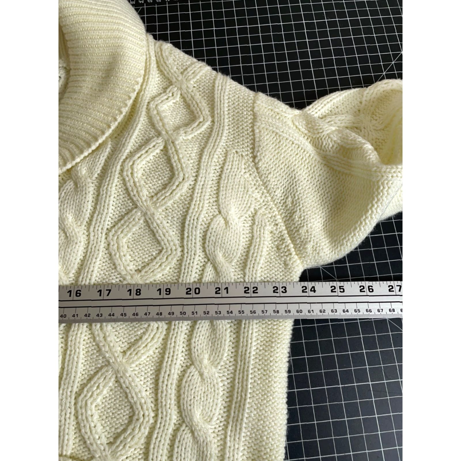 Sears VINTAGE Sears Men's Cable Knit Cardigan Sweater Adult XL Ivory 70s Casual Fall Winter Size US XL / EU 56 / 4 - 5 Thumbnail