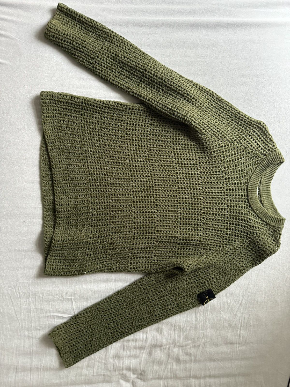 Stone Island dark green mesh sweater Size M / US 6-8 / IT 42-44 - 1 Thumbnail
