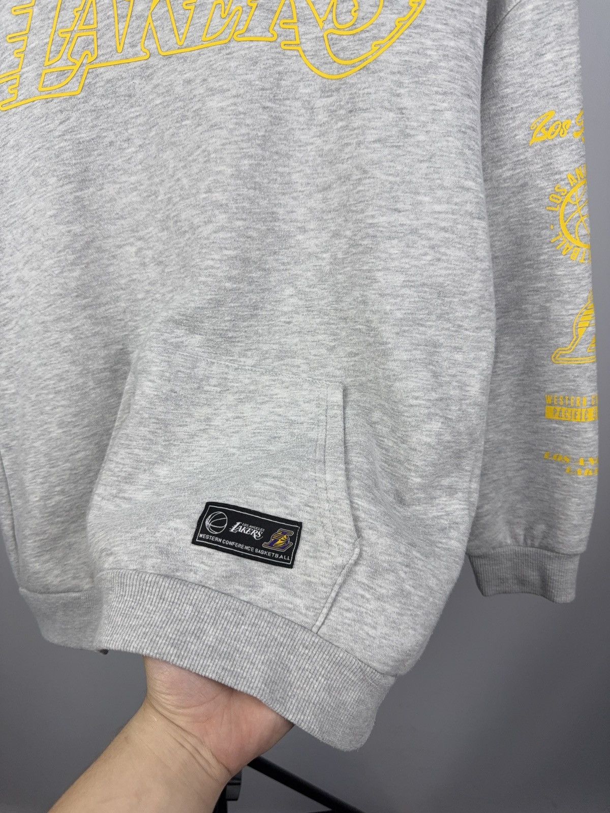 NBA × Vintage NBA Lakers Gray Hoodie Pullover Sweatshirt Vintage Style Size US XS / EU 42 / 0 - 3 Thumbnail