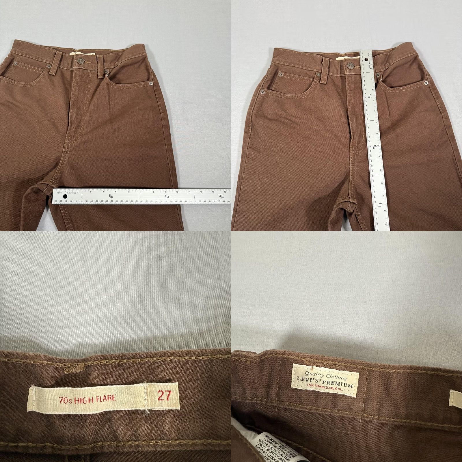 Levi's Levis Jeans Womens 27x32 Brown 70s High Flare Bell Bottom Denim Pants Western Jeans Size 27" / US 4 / IT 40 - 8 Thumbnail