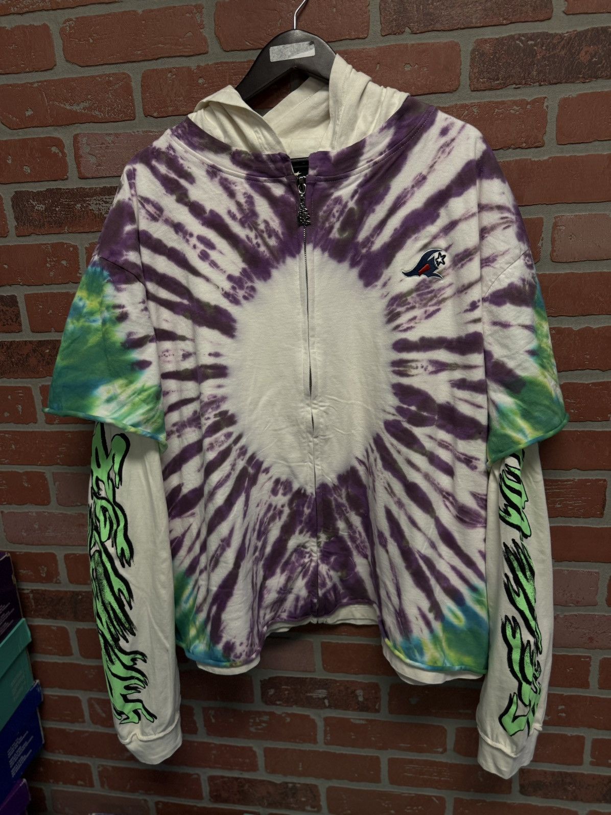 HELLSTAR Hellstar DYE DIE Hoodie Zip UP/Shirt Size L (NEW) Size US L / EU 52-54 / 3 - 3 Thumbnail