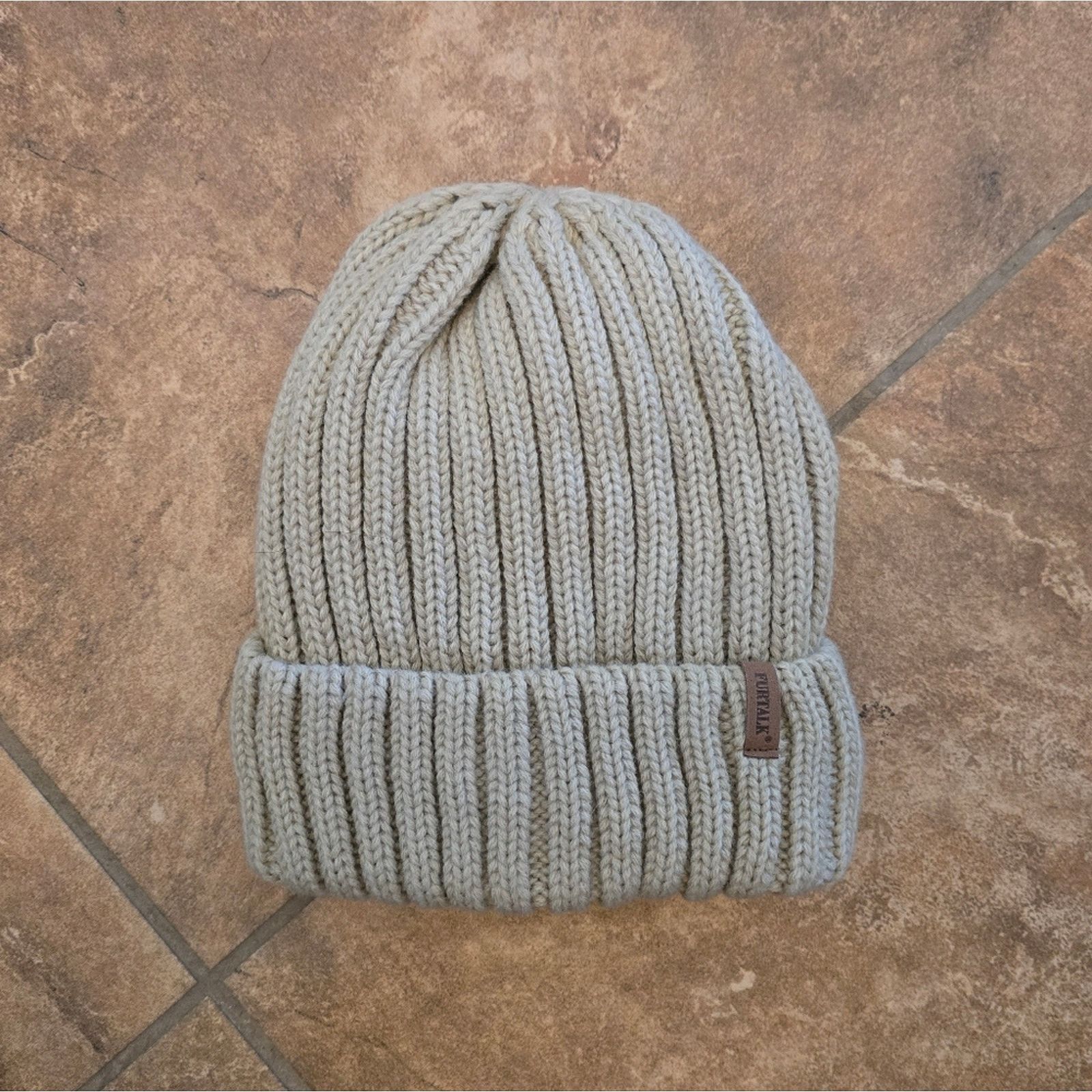 Other Natural | FURTALK | Chunky Knit Beanie Size ONE SIZE - 1 Thumbnail
