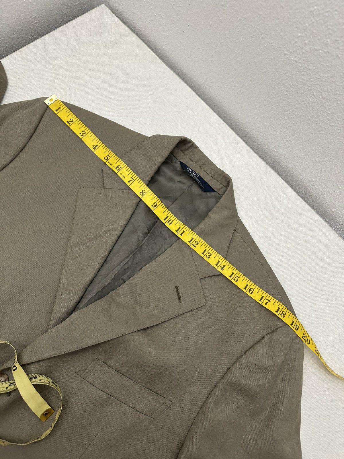 Polo Ralph Lauren Polo RL 100% Virgin Wool Blazer 44L Taupe Made in Italy Size 44L - 9 Thumbnail