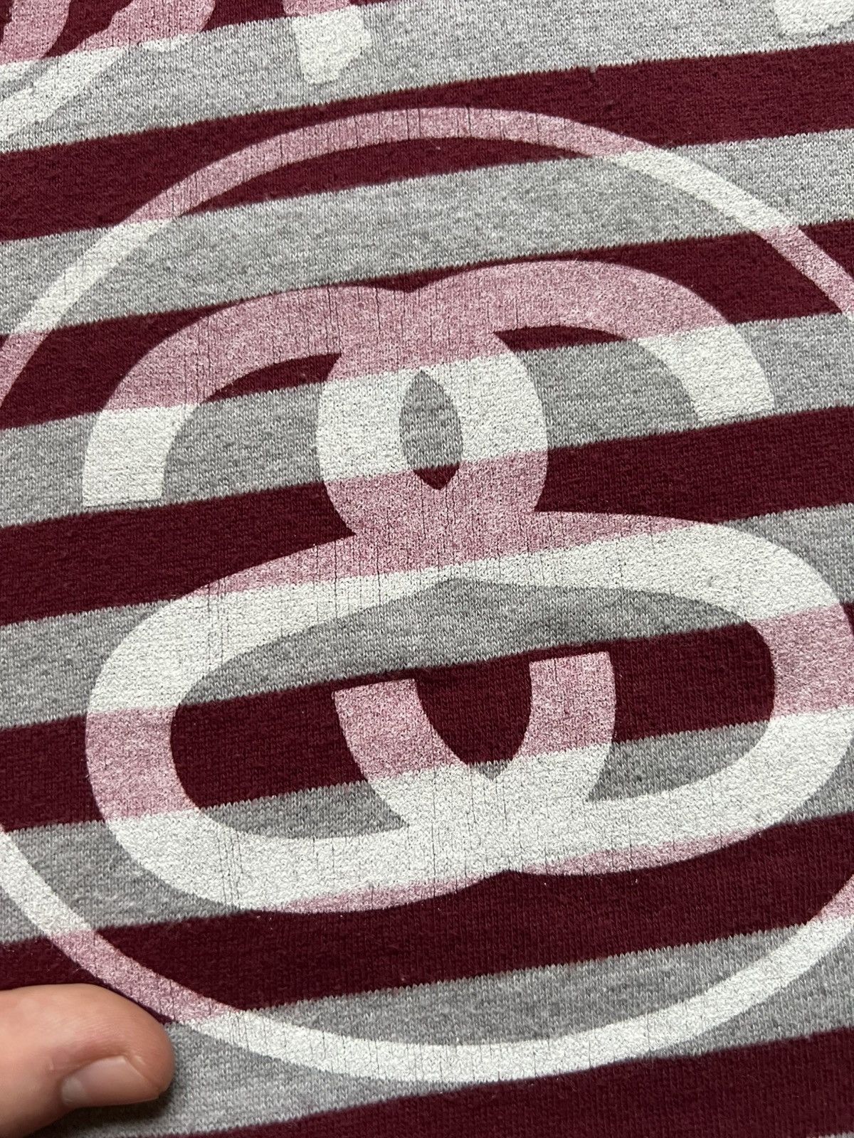 Stussy × Vintage Stussy Striped Sweatshirt Big Logo Men's Size US M / EU 48-50 / 2 - 9 Thumbnail