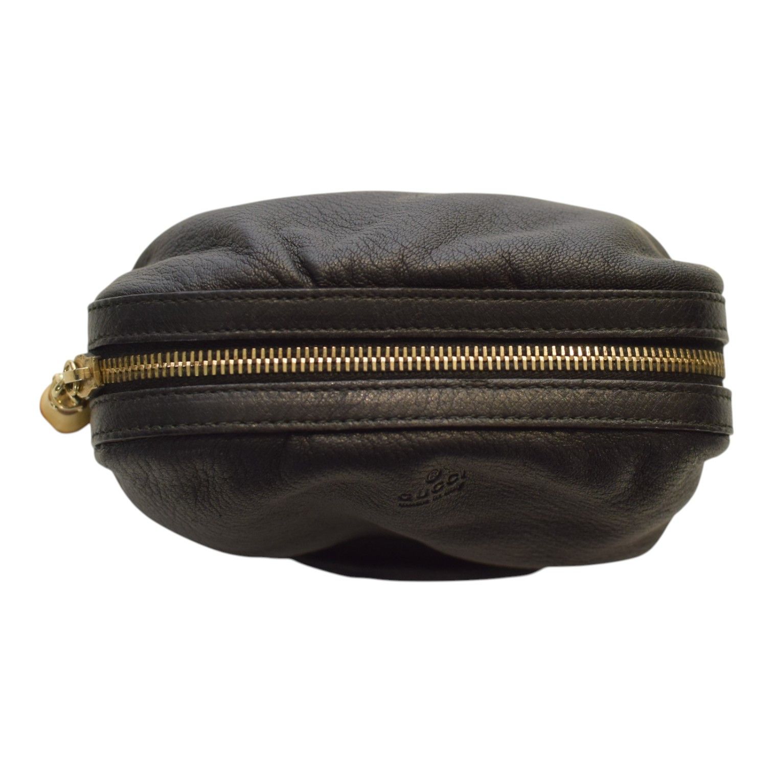 Gucci GUCCI Vintage Black Leather Bamboo Zip Clutch Bag in black Size ONE SIZE - 12 Thumbnail
