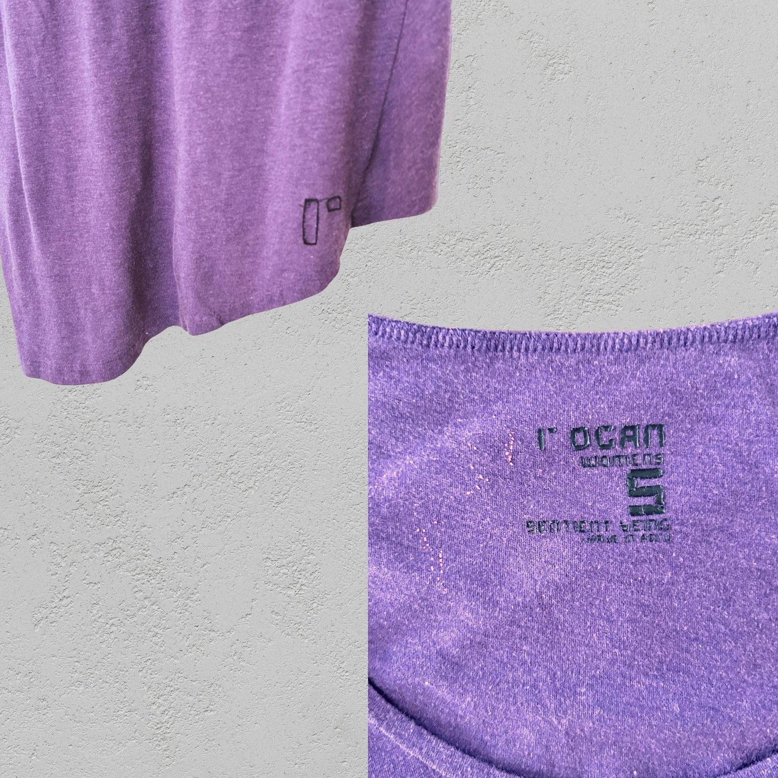 Vintage I’OCAN Purple Asymmetric Tee Women’s S Minimalist Korean Top Size S / US 4 / IT 40 - 4 Thumbnail