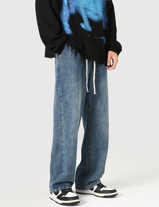 Japanese Brand Japanese style straight washed drawstring jeans Size US 32 / EU 48 - 1 Thumbnail