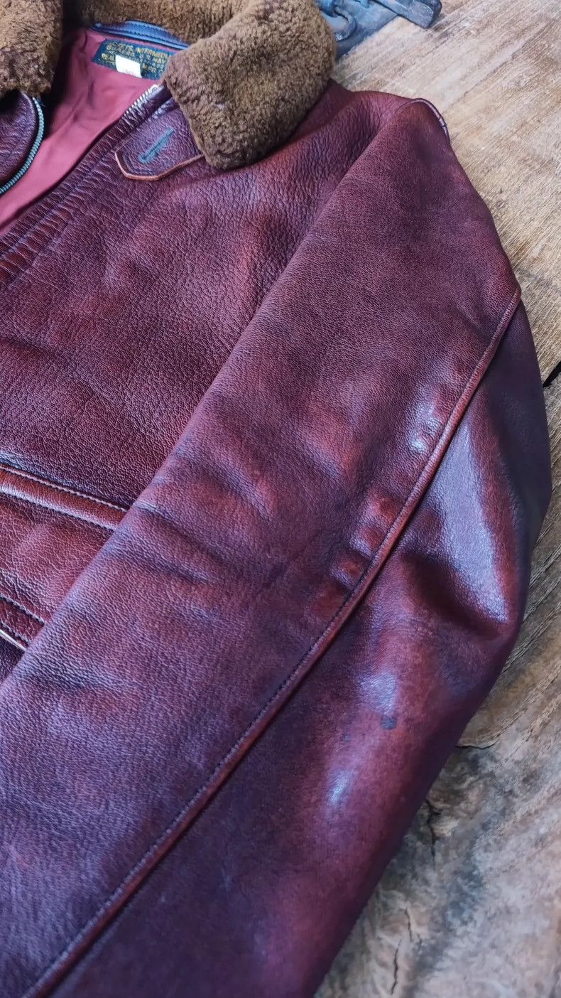 The Real McCoy's The Real McCoys Sise40 the RealMcCoy G1 Old Goatskin Leathe Size US XXS / EU 40 - 4 Thumbnail