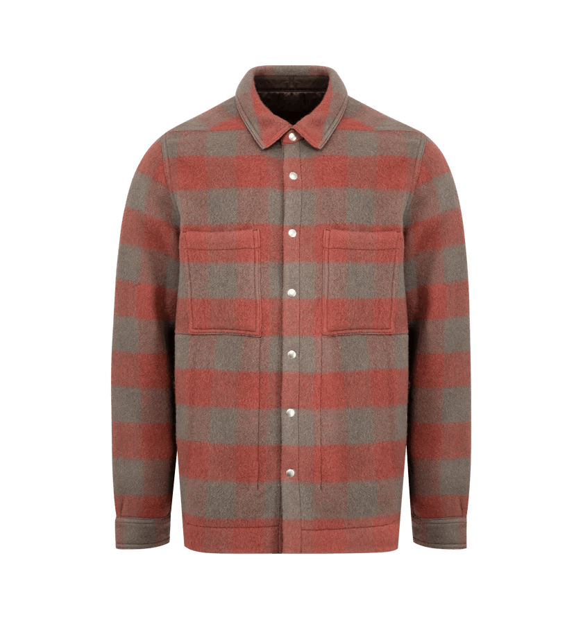 Rick Owens o1h1sh11225 Plaid Outershir in Red/Grey Size US L / EU 52-54 / 3 - 1 Thumbnail