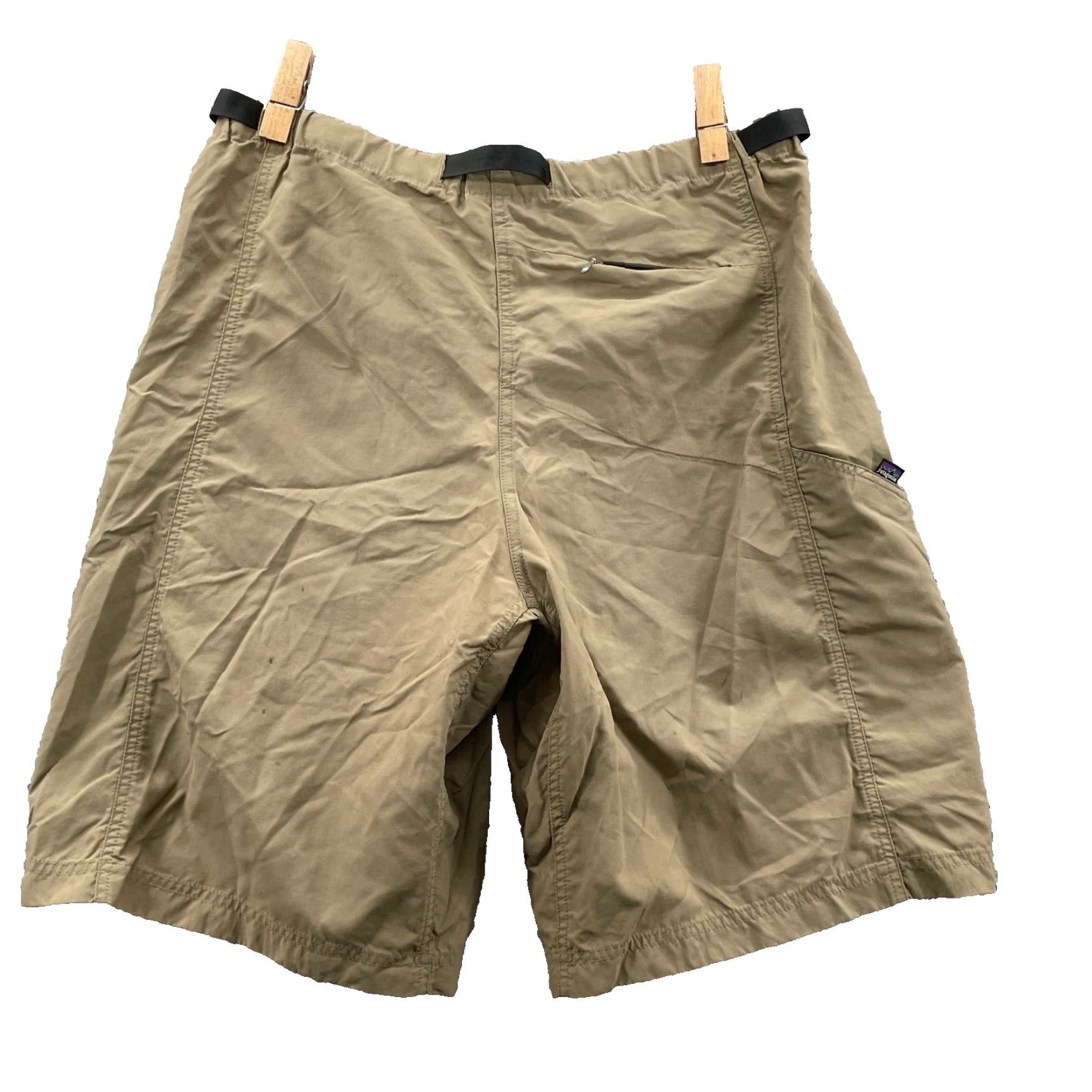 Patagonia Cargo Short Men Medium Beige Belted Pockets 30 Cargo Style Gorpcore Outdoor Hiking Shorts Mens