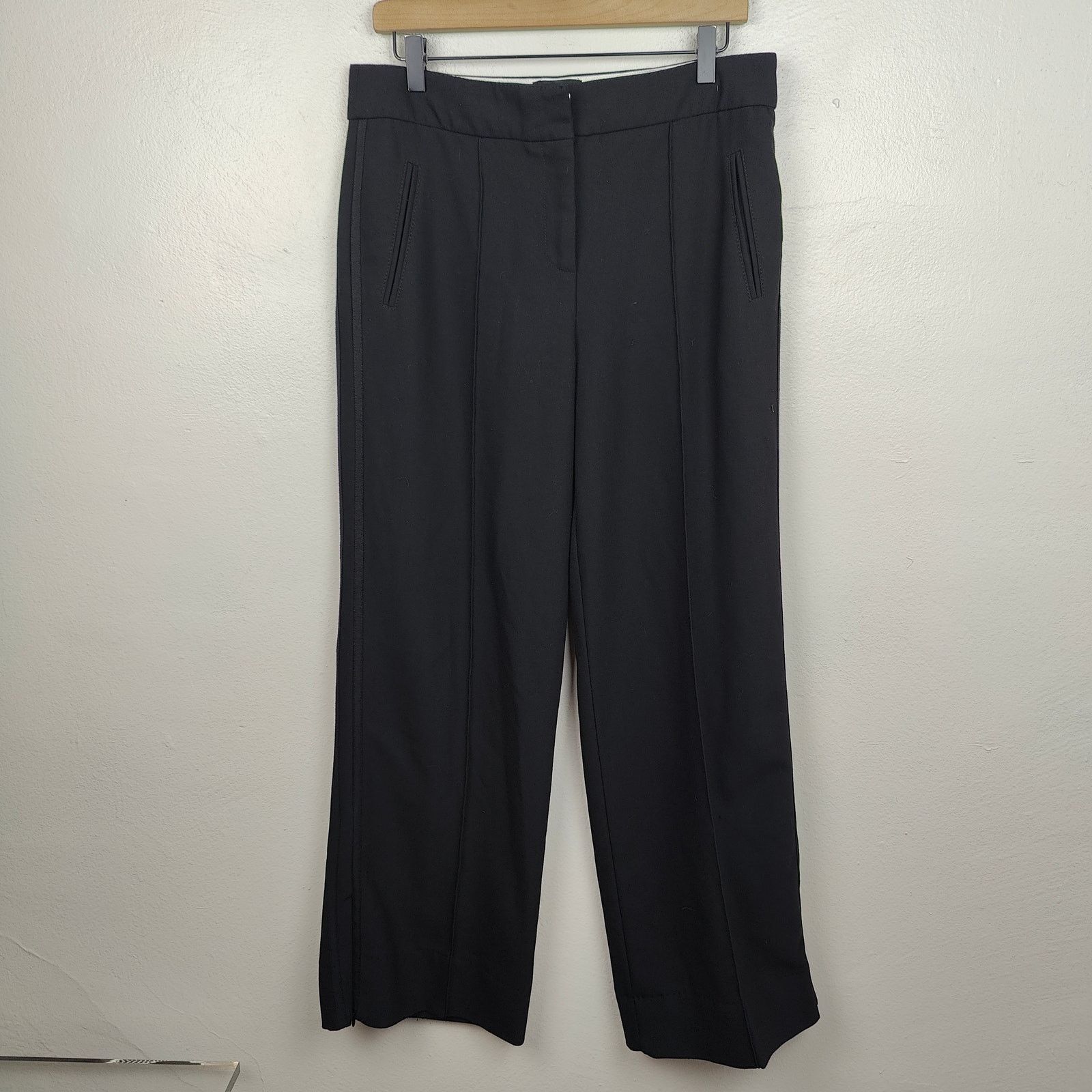 ME+EM Me + Em Trouser Pants Womens 10 Black Pinstripe Relaxed Size 32" / US 10 / IT 46 - 1 Thumbnail
