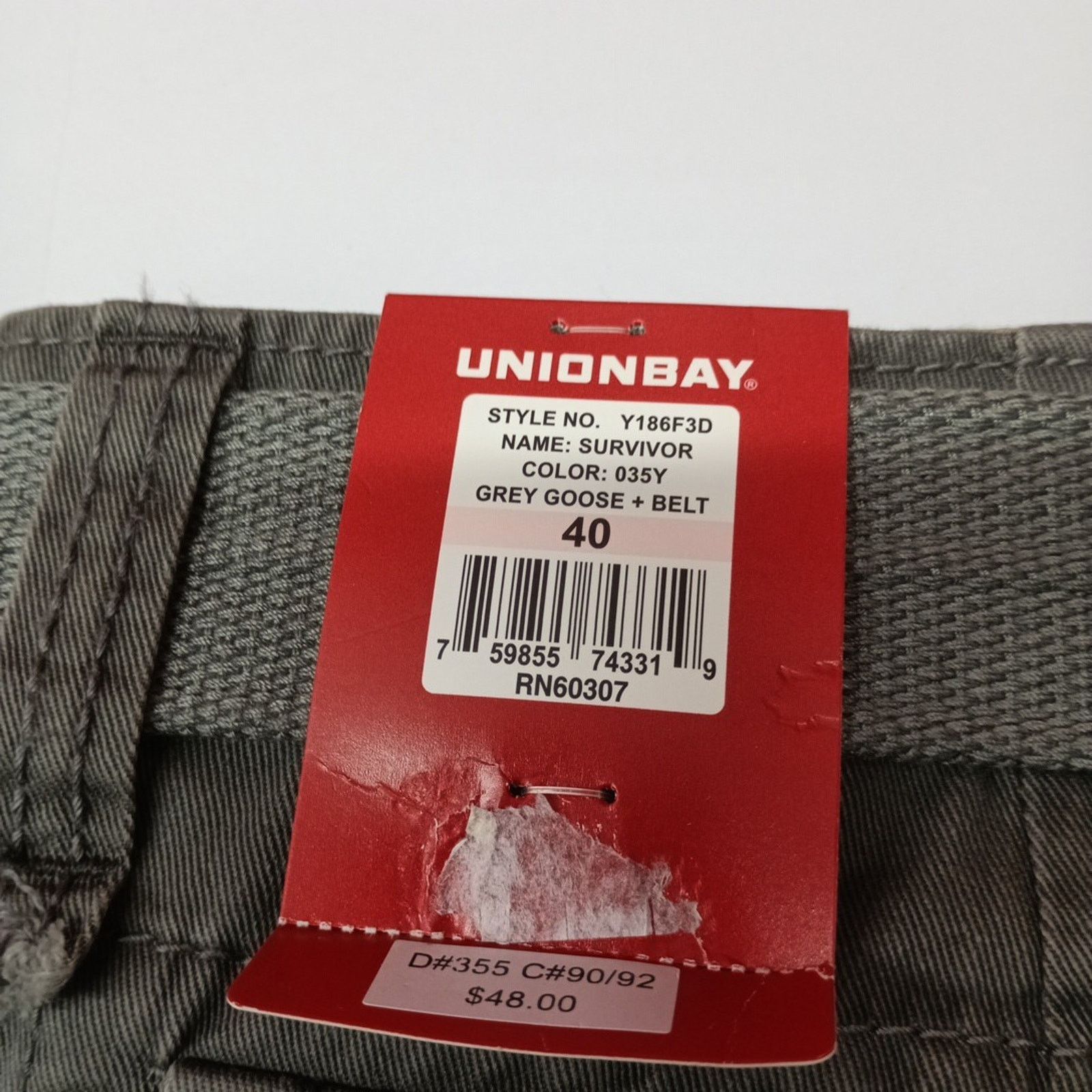 UNIONBAY Union Bay Cargo Shorts Men's Size 40 11” Ins Gray Goose Belt Size US 40 / EU 56 - 5 Thumbnail