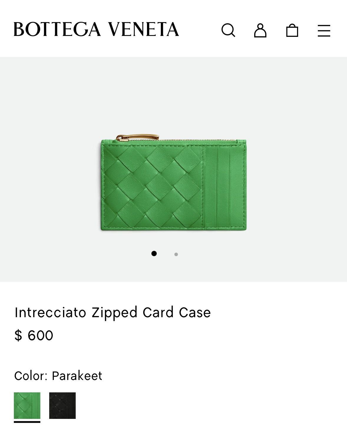 Bottega Veneta Intrecciato Zipped Card Case Size ONE SIZE - 1 Thumbnail