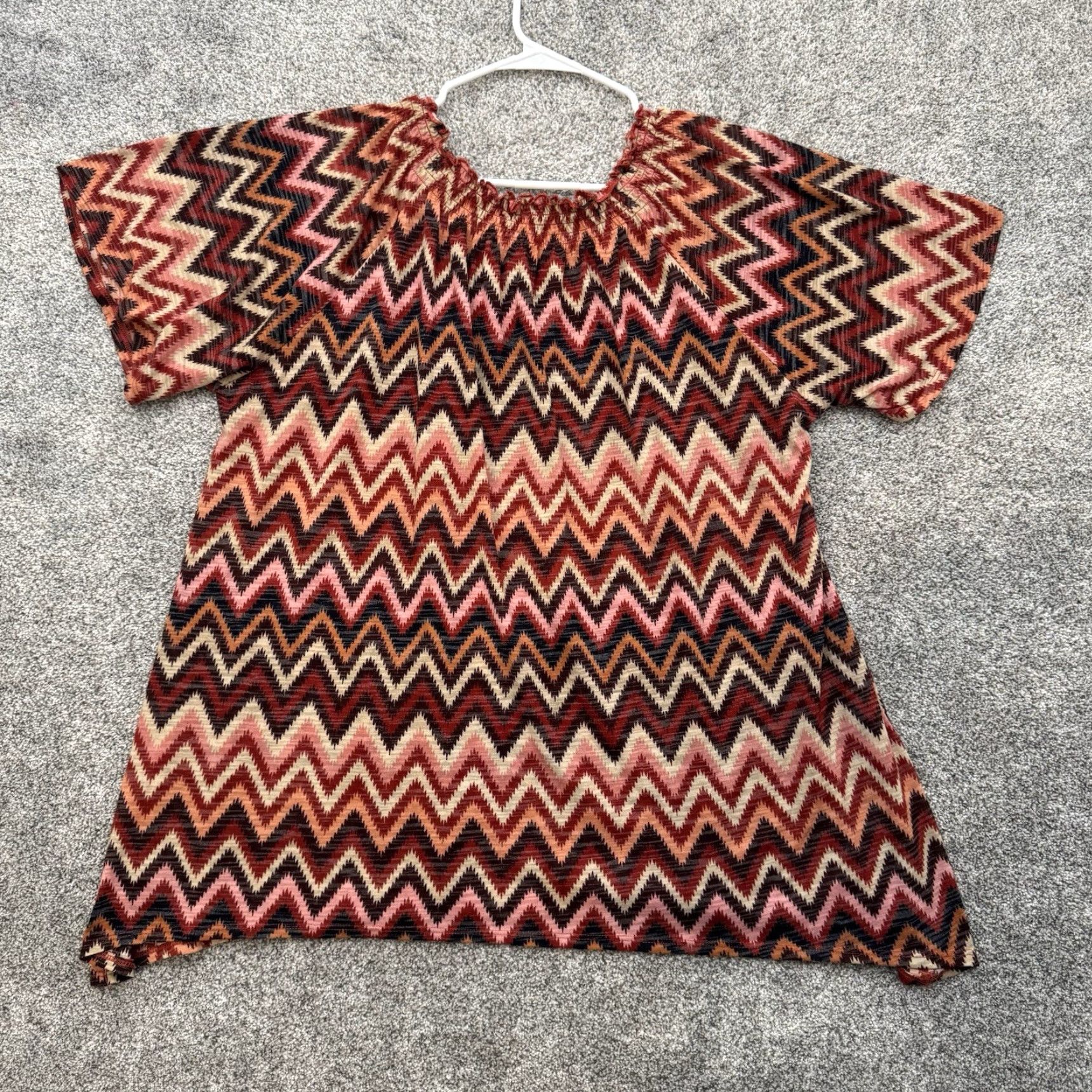 Faded Glory VINTAGE Faded Glory Blouse Plus 3X Retro 70s Chevron Stripe Southwestern Groovy Boho Hippie Womens Size XXL / US 16-18 / IT 52-54 - 7 Thumbnail