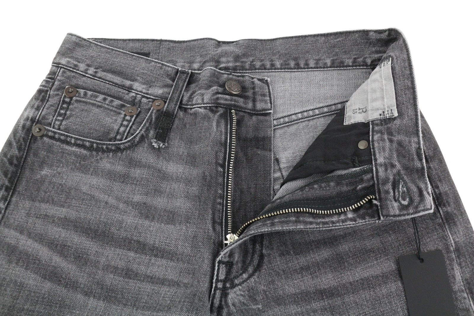 R13 BOYFRIEND 23 Wilson Black Whiskers Faded Zip PS25 86680 Size 23" - 4 Thumbnail