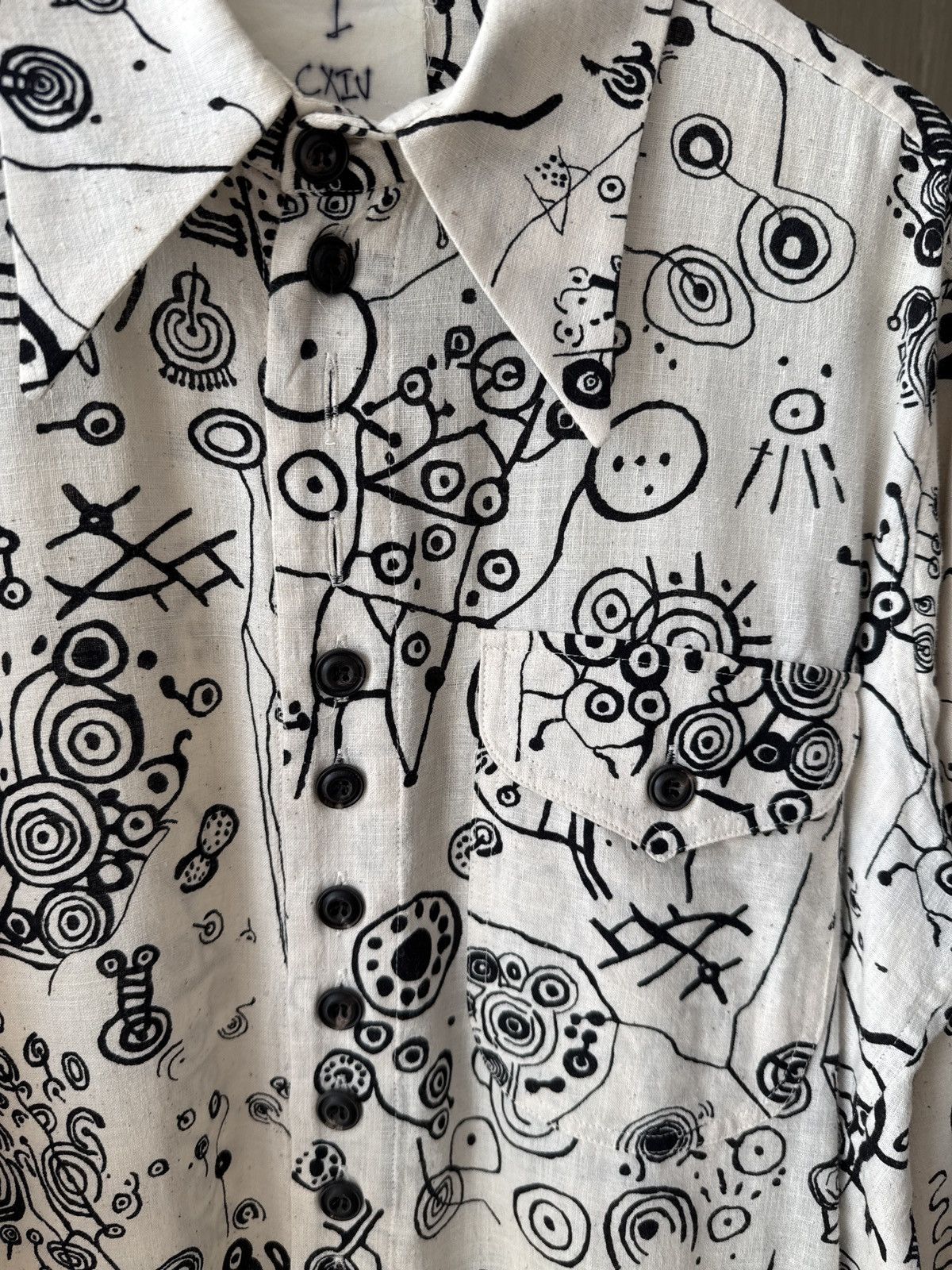 John Alexander Skelton Skelton AW23 hand-printed cotton shirt Size US M / EU 48-50 / 2 - 4 Thumbnail