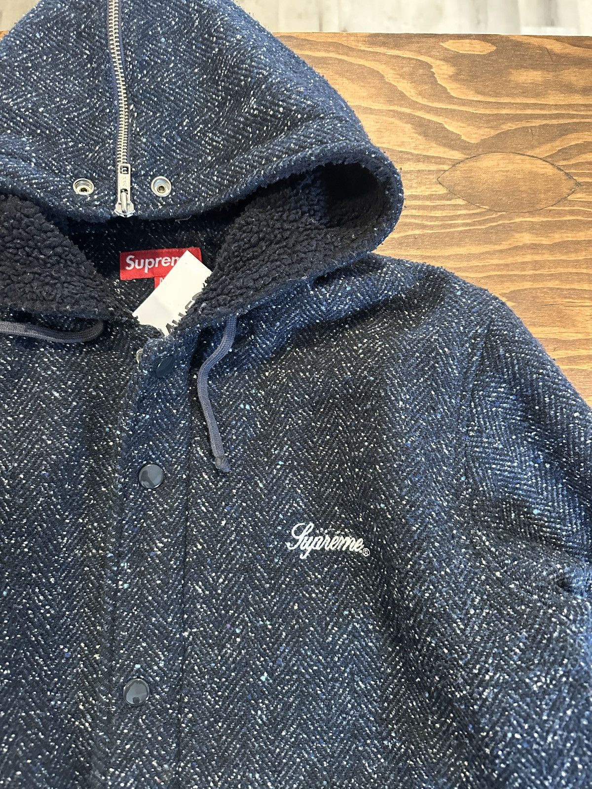 Supreme FW2017 Supreme Hooded Wool Baseball Jacket Size US M / EU 48-50 / 2 - 2 Thumbnail