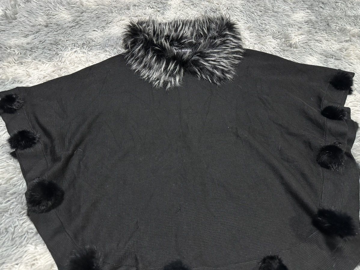If Six Was Nine 🔥Sick Y2K Black Marico Fur Poncho Pom Pom Capes Vkei Punk Size US XL / EU 56 / 4 - 2 Thumbnail