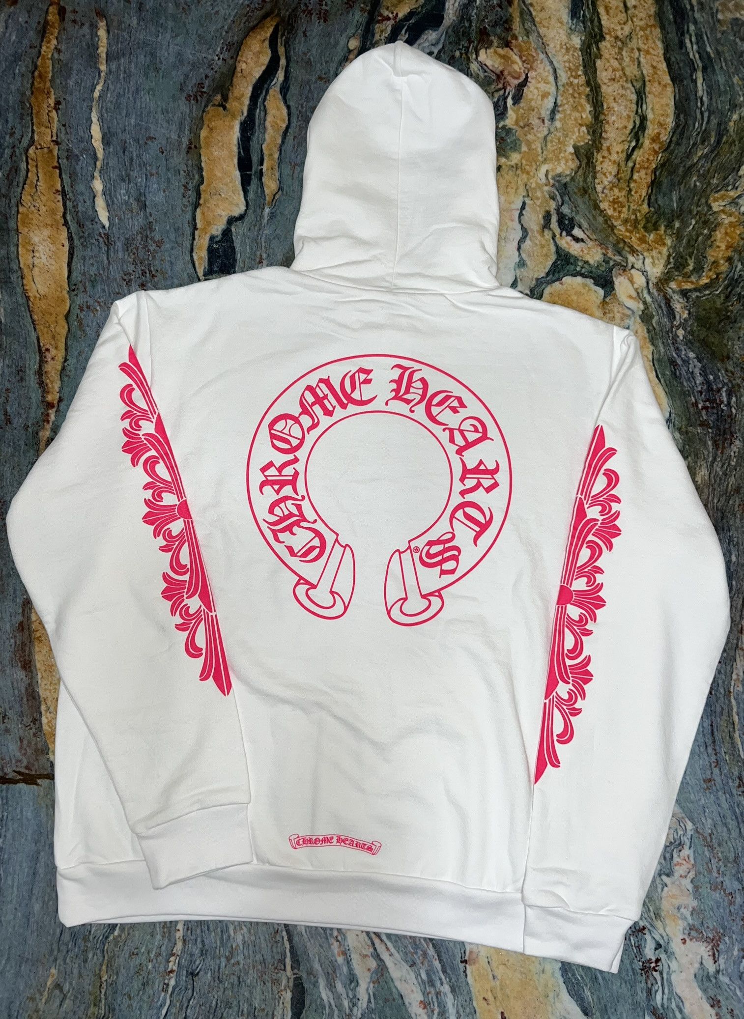 Chrome Hearts WHITE AND PINK CHROME HEARTS HOODIE | Grailed