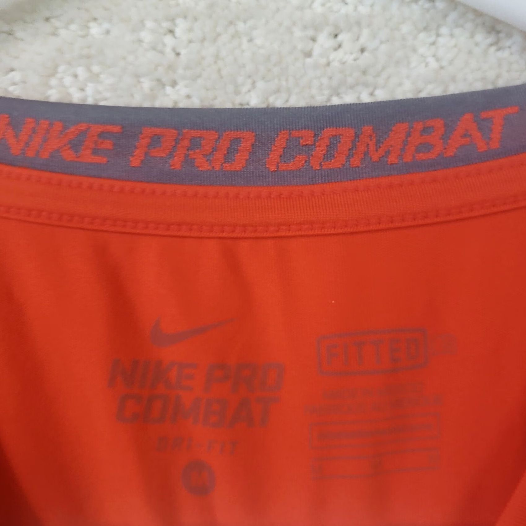 Nike Nike Pro Combat T-Shirt Mens M Orange Dri-Fit Short Sleeve Athletic Shirt Size US M / EU 48-50 / 2 - 6 Thumbnail