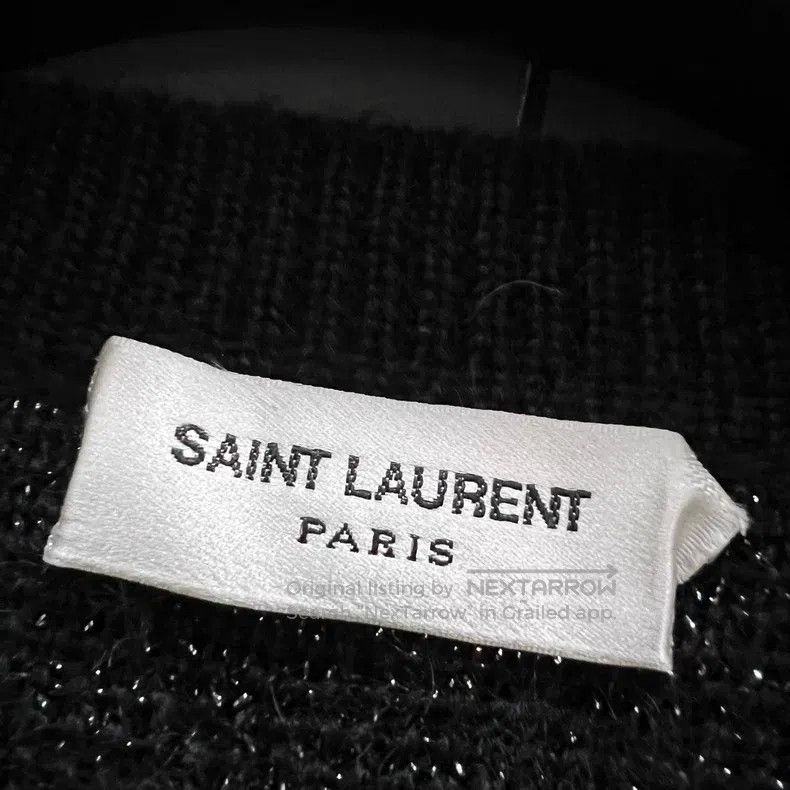 Saint Laurent Paris Saint Laurent Paris Silver Thread Embroidered Knit Top Size US XS / EU 42 / 0 - 3 Thumbnail