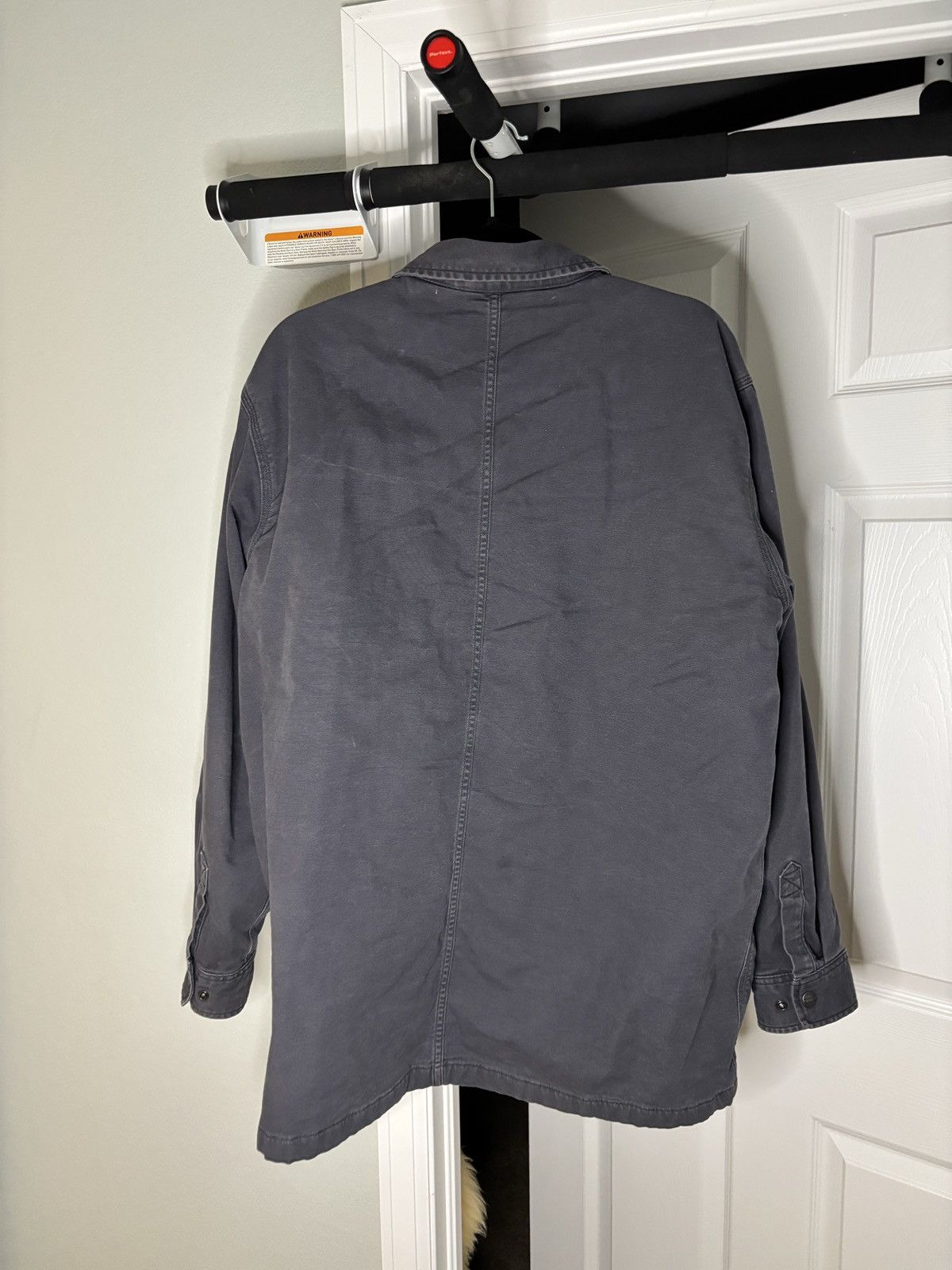 Carhartt Grey Carhartt Mens Work Jacket Flannel Lined Heavy Duty Coat Size US L / EU 52-54 / 3 - 2 Thumbnail