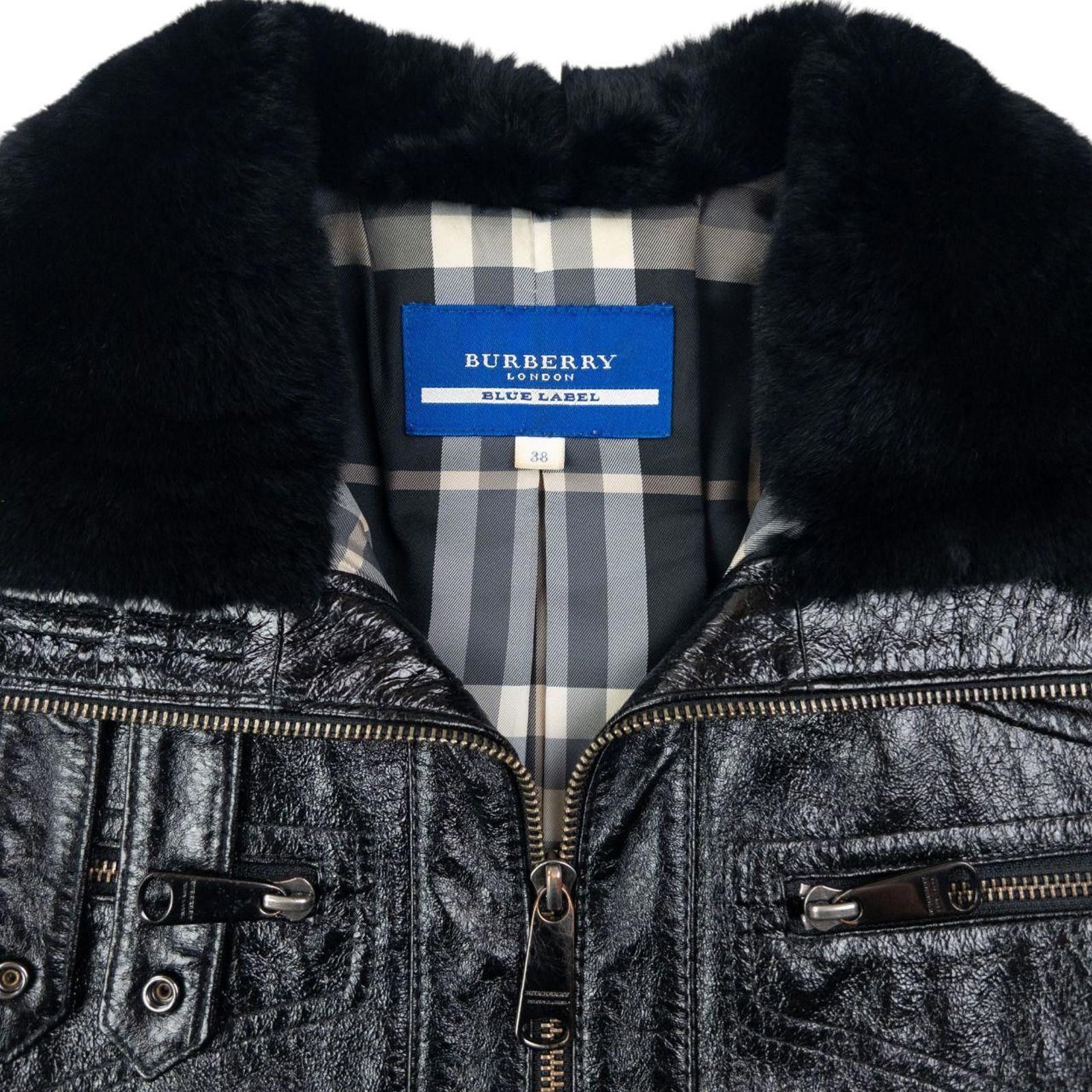Burberry Vintage 2000s Burberry Fur Collar Lined Leather Jacket L Size US L / EU 52-54 / 3 - 6 Thumbnail